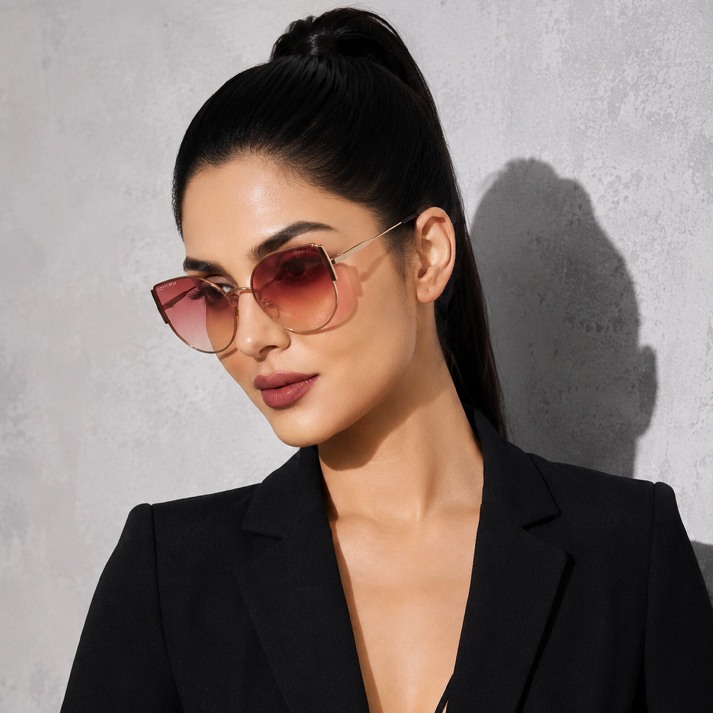 Royal Son Cat-Eye Oversized UV Protected Women Sunglasses - CHI0055