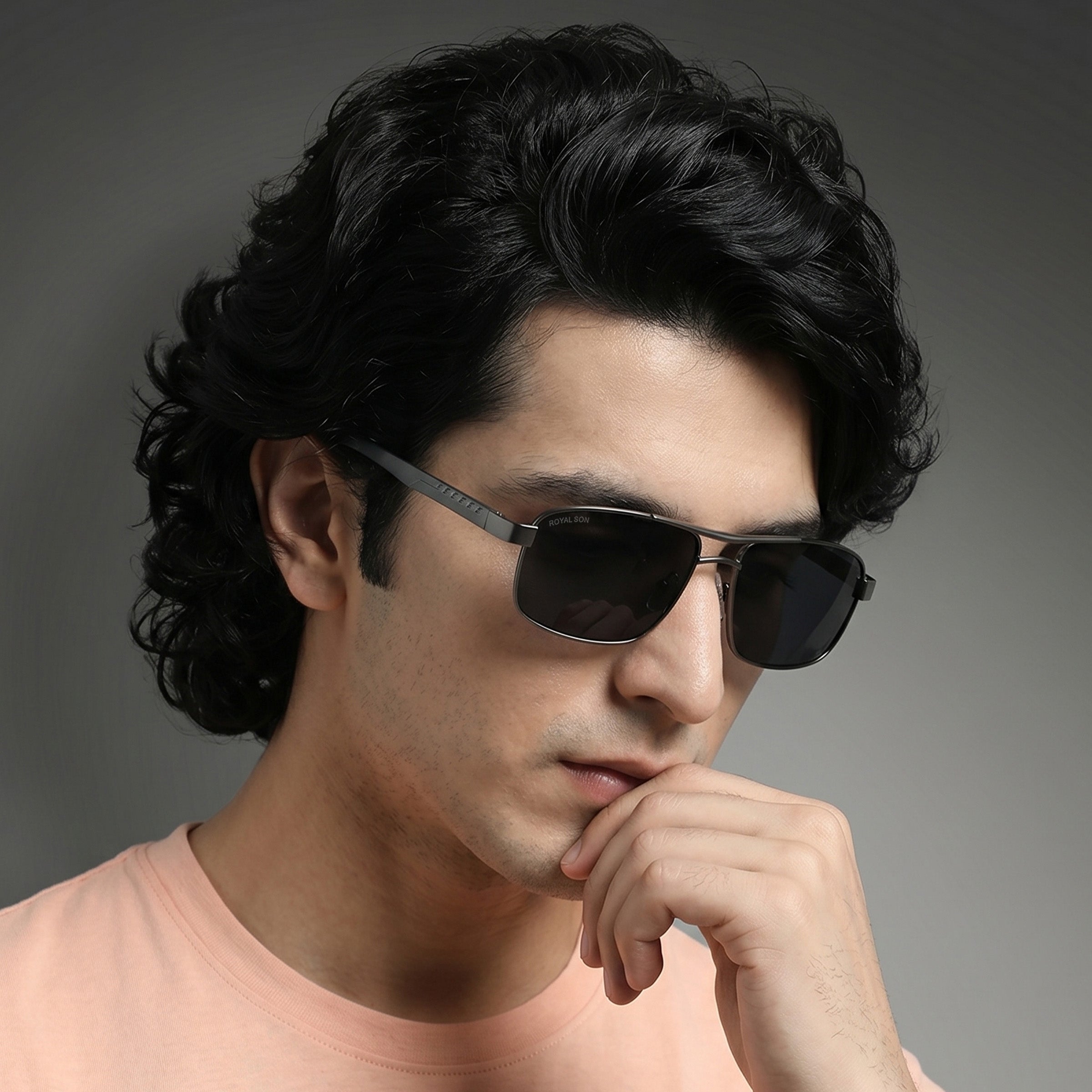 Royal Son Rectangular Polarized Men Sunglasses - CHI0085-C2