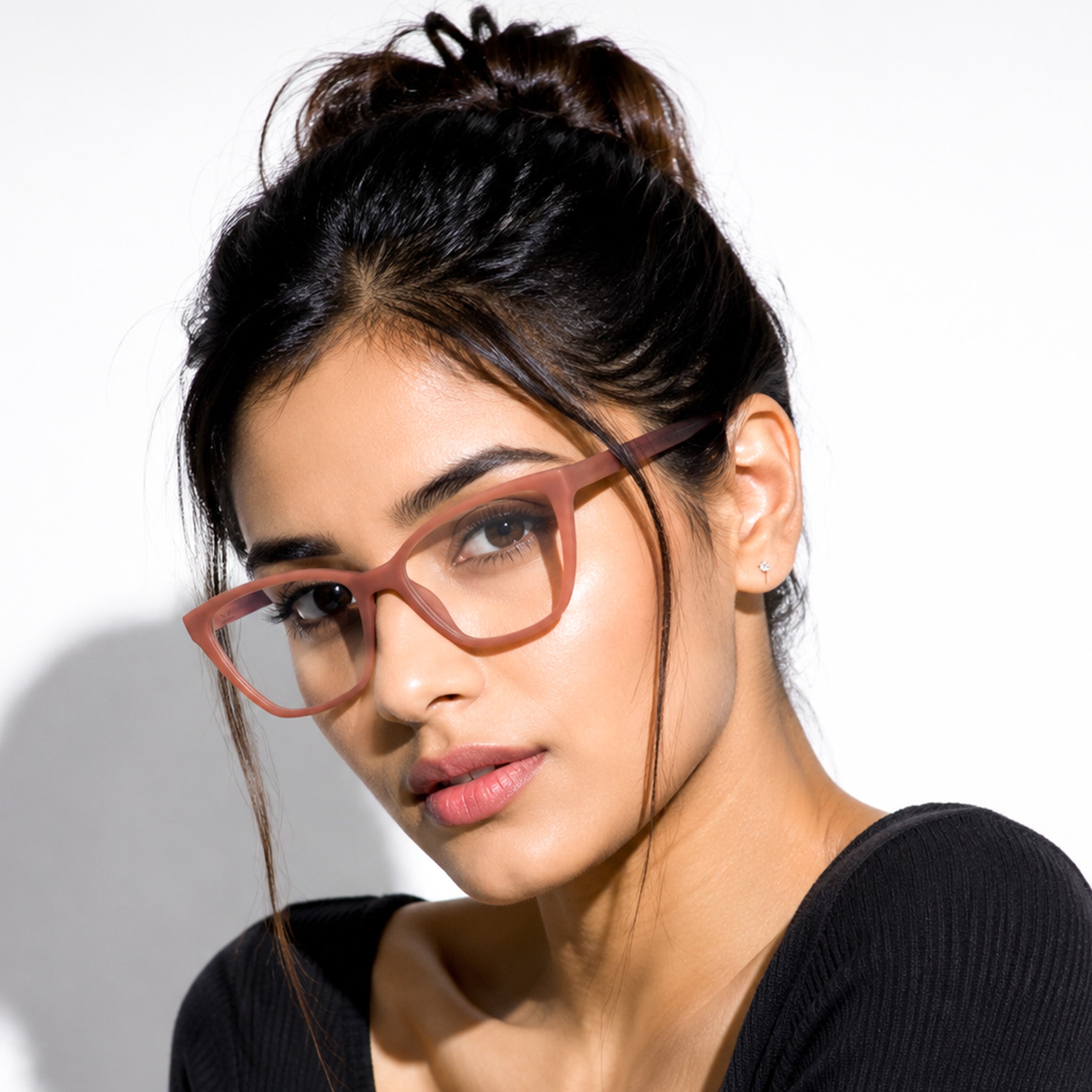 PERKEY Full Rim Soft Cat Eye Pink Spectacle Frame For Women - OPTL0021-C3