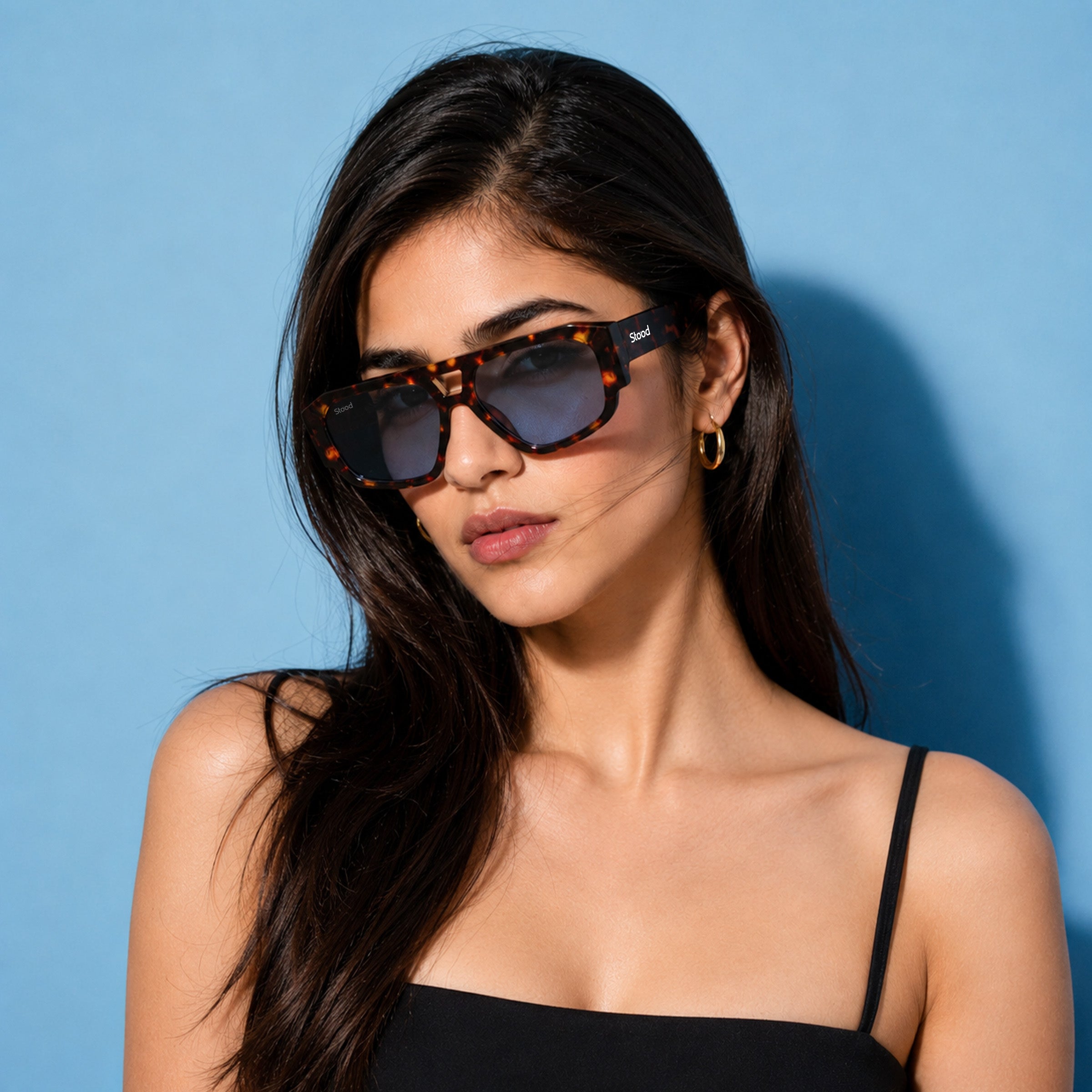 Stood Polygon UV Protected Blue Sunglasses For Men & Women - SG-STD0036-C3