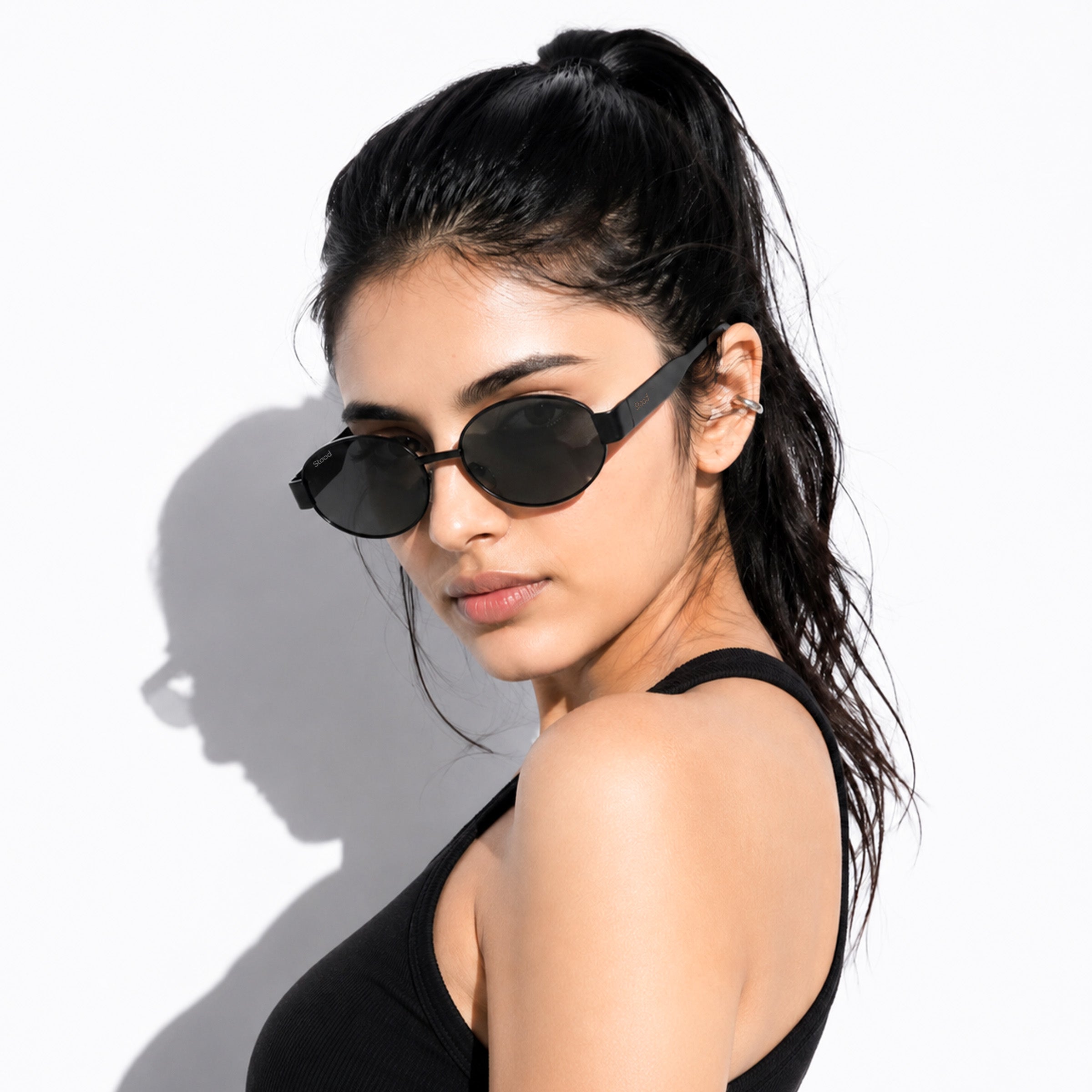 Stood Oval Black UV Protection Sunglasses For Men & Women Stylish – SG-STD0023-C1