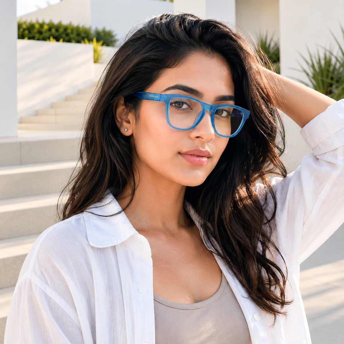 ROYAL SON Stylish Blue Cut Specs For Men Women - SF-RS2020-C12