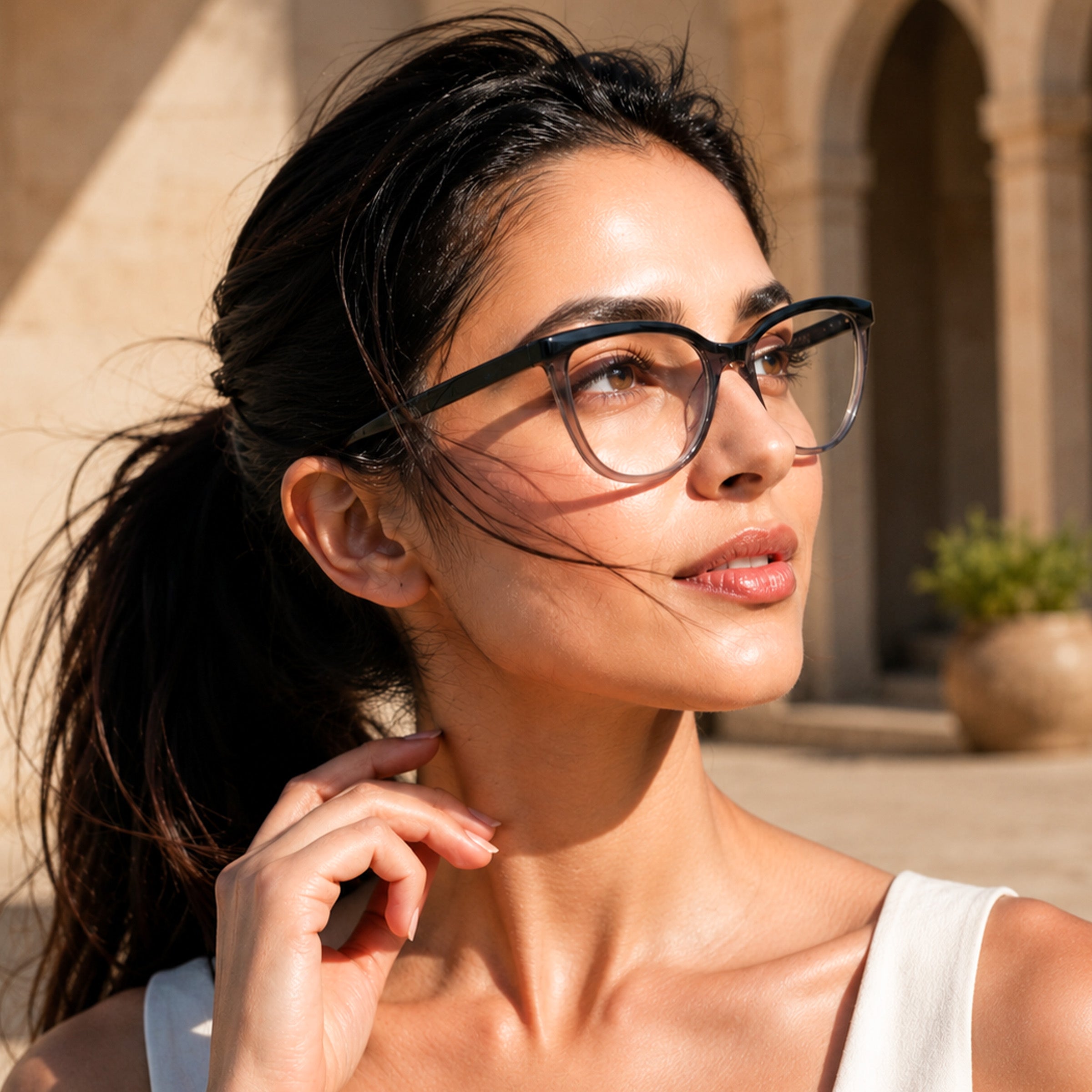 PERKEY Full Rim Oversized-Cat Eye Spectacles Frames Women - OPTL006-C1
