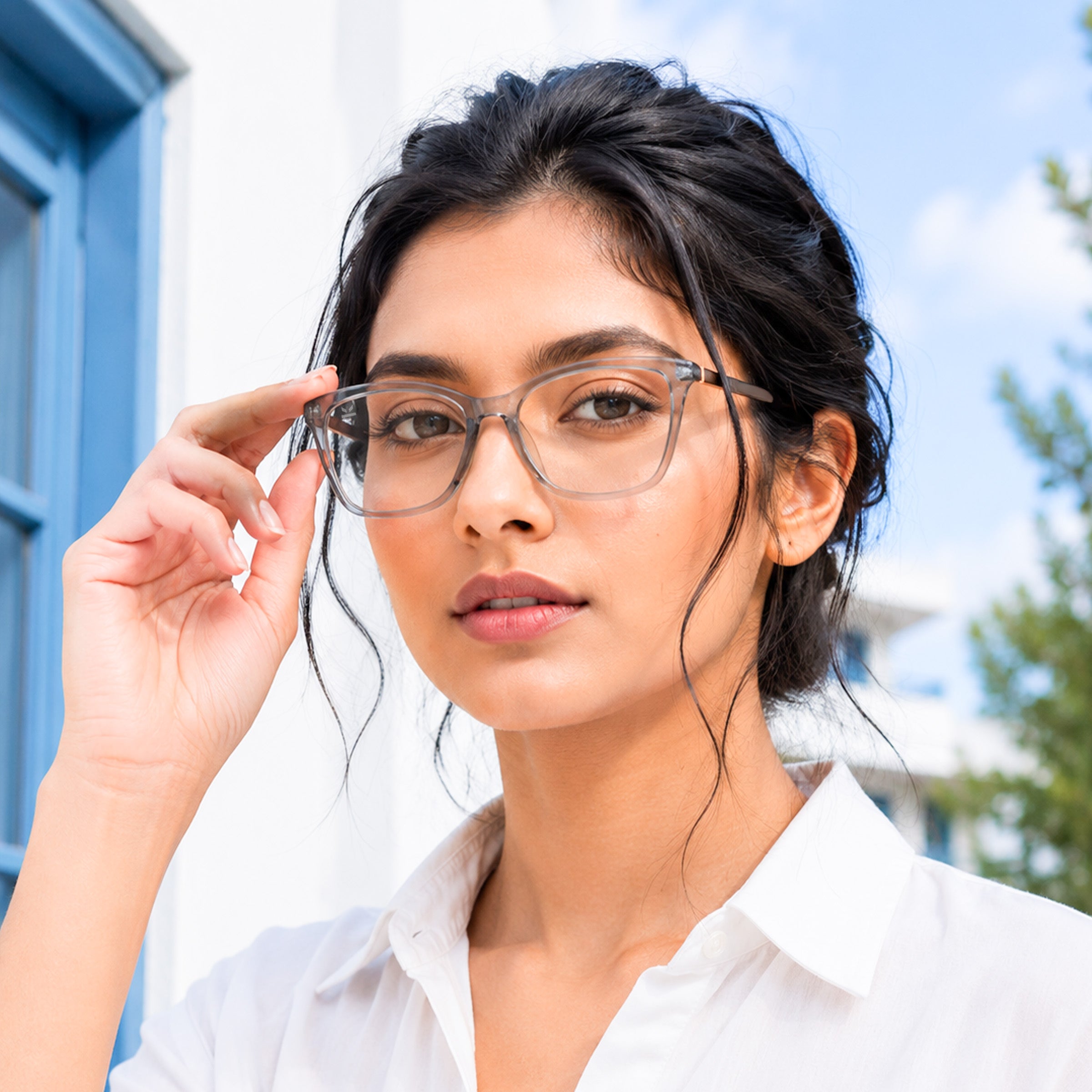 Perkey Square Cat Eye Protection Anti Glare Computer Glasses For Women –  OPTL0028-C3
