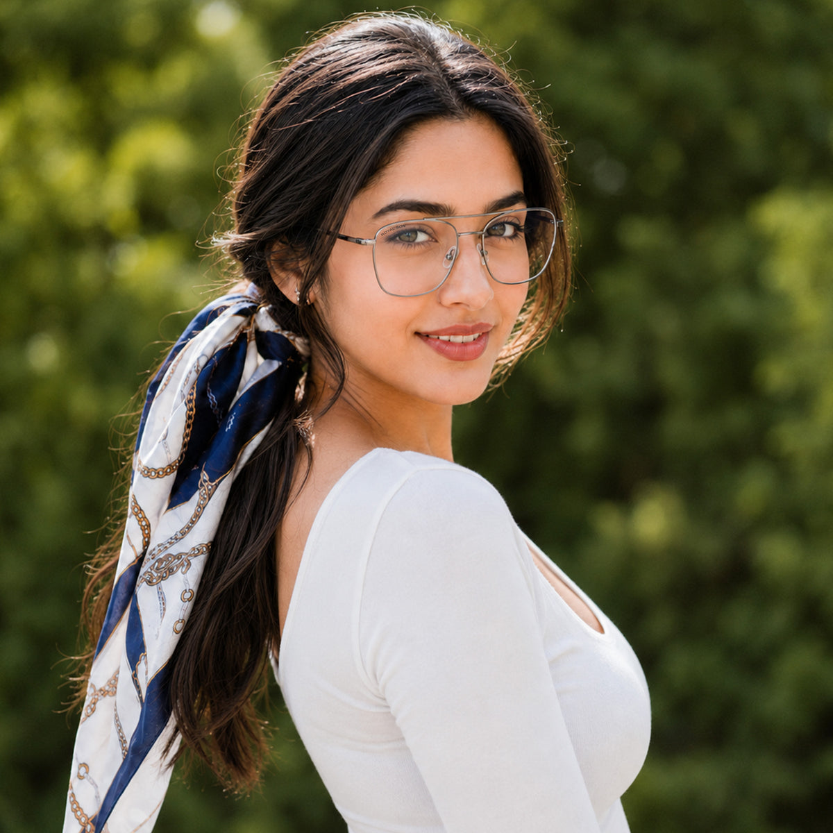ROYAL SON Retro Square Spectacle Frame For Men And Women (RS0024SF|50|Transparent Lens)