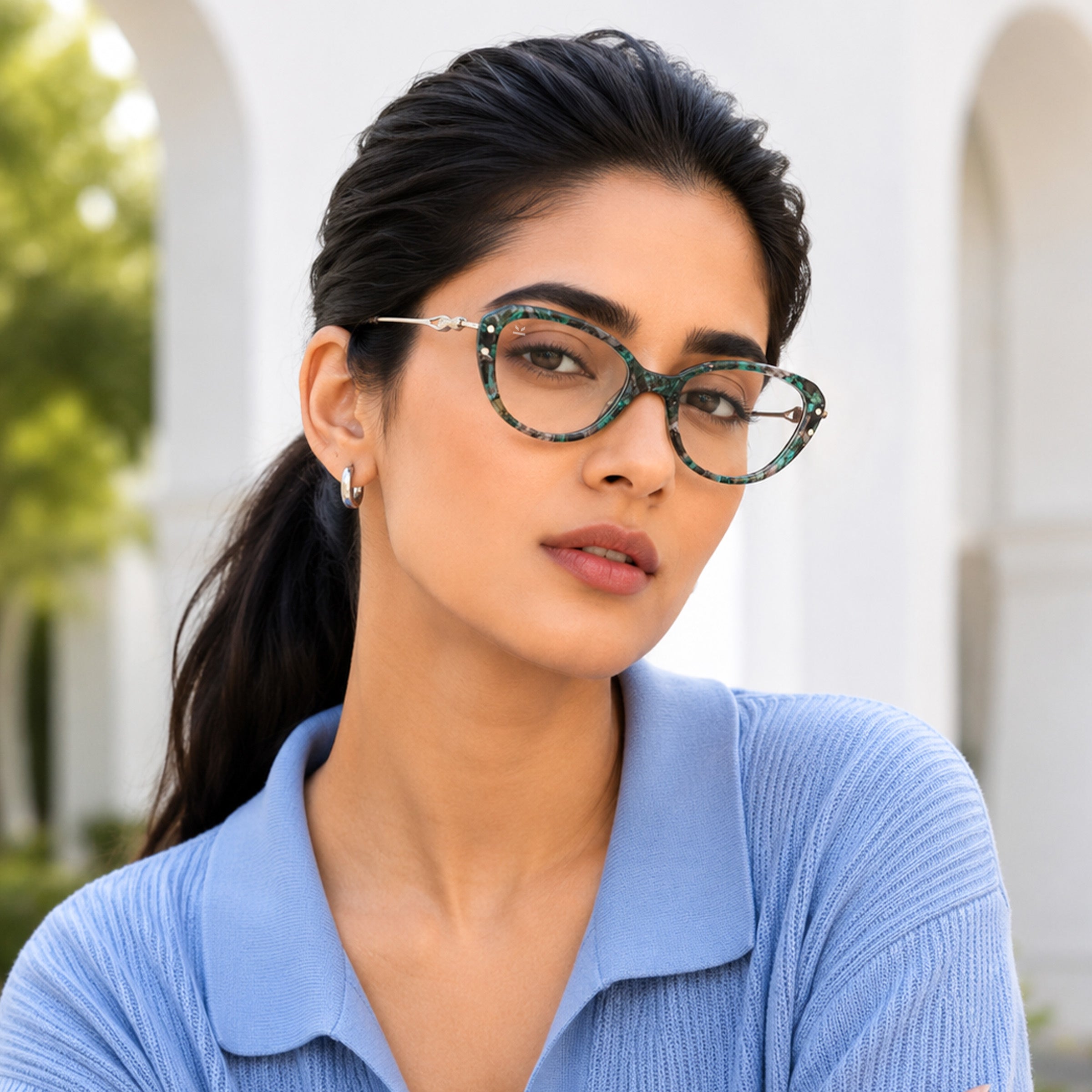 PERKEY Small Fit Oval Green Fusion Eyeglass Frames For Women - OPTL0025-C4