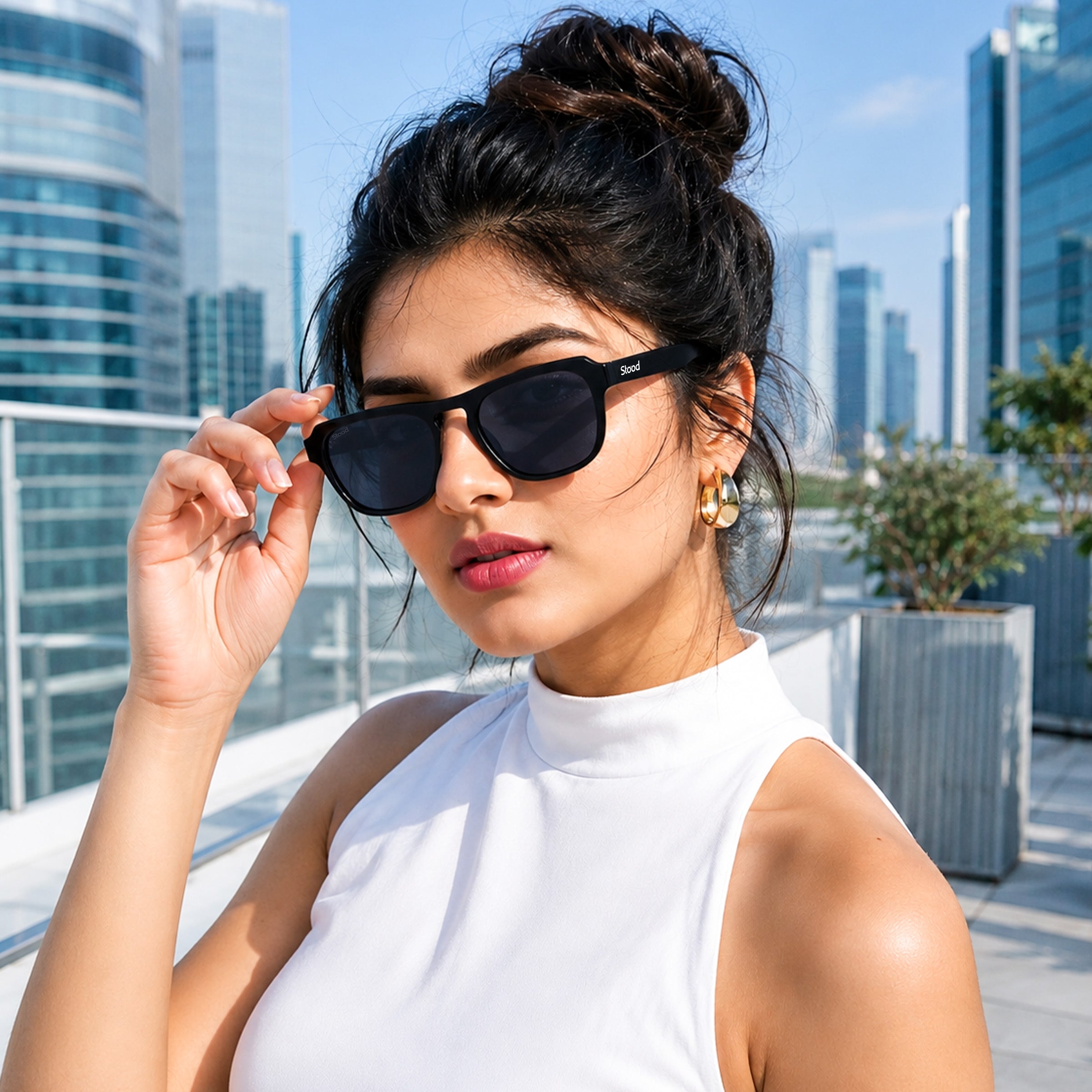 Stood Retro Square Black UV Protection Sunglasses For Men & Women Stylish – SG-STD0024-C1
