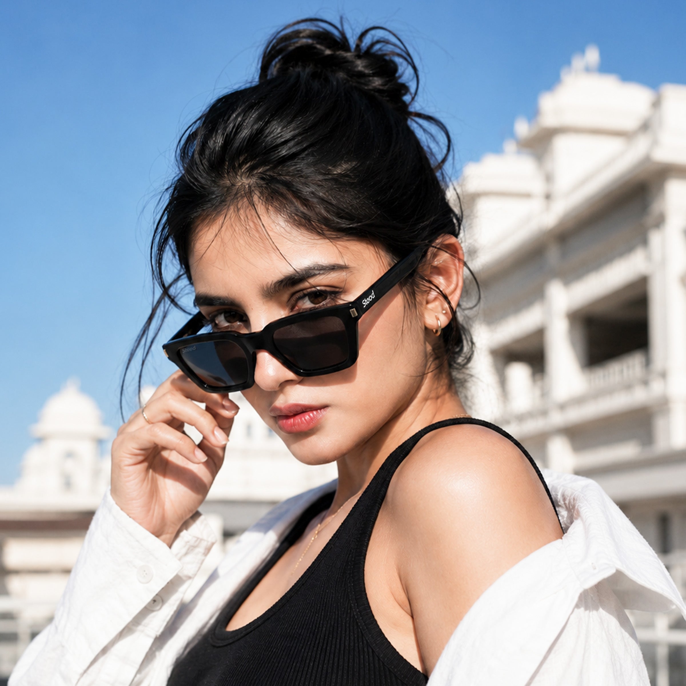 Stood Cat Eye Square Black UV Protection Sunglasses For Men & Women Stylish – SG-STD0012-C1