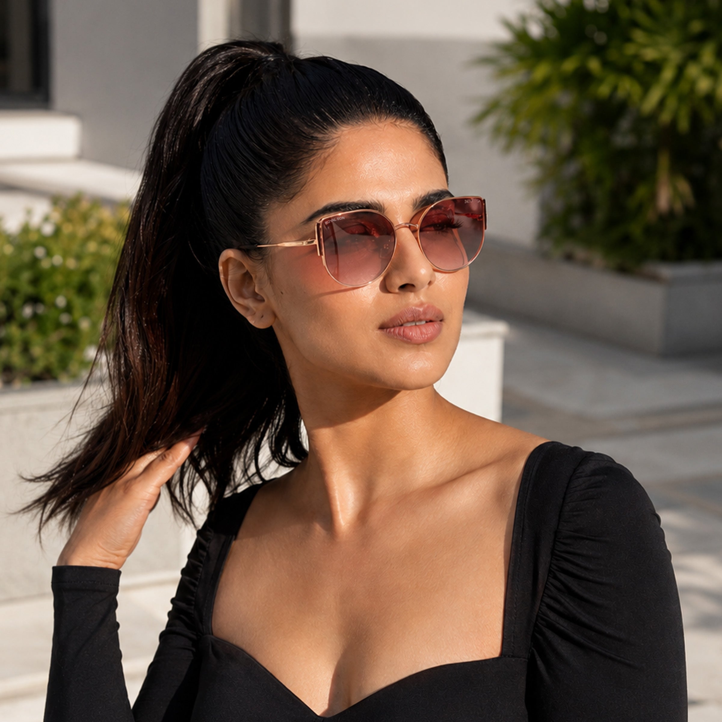 Royal Son Cat-Eye Oversized UV Protected Women Sunglasses - CHI0055