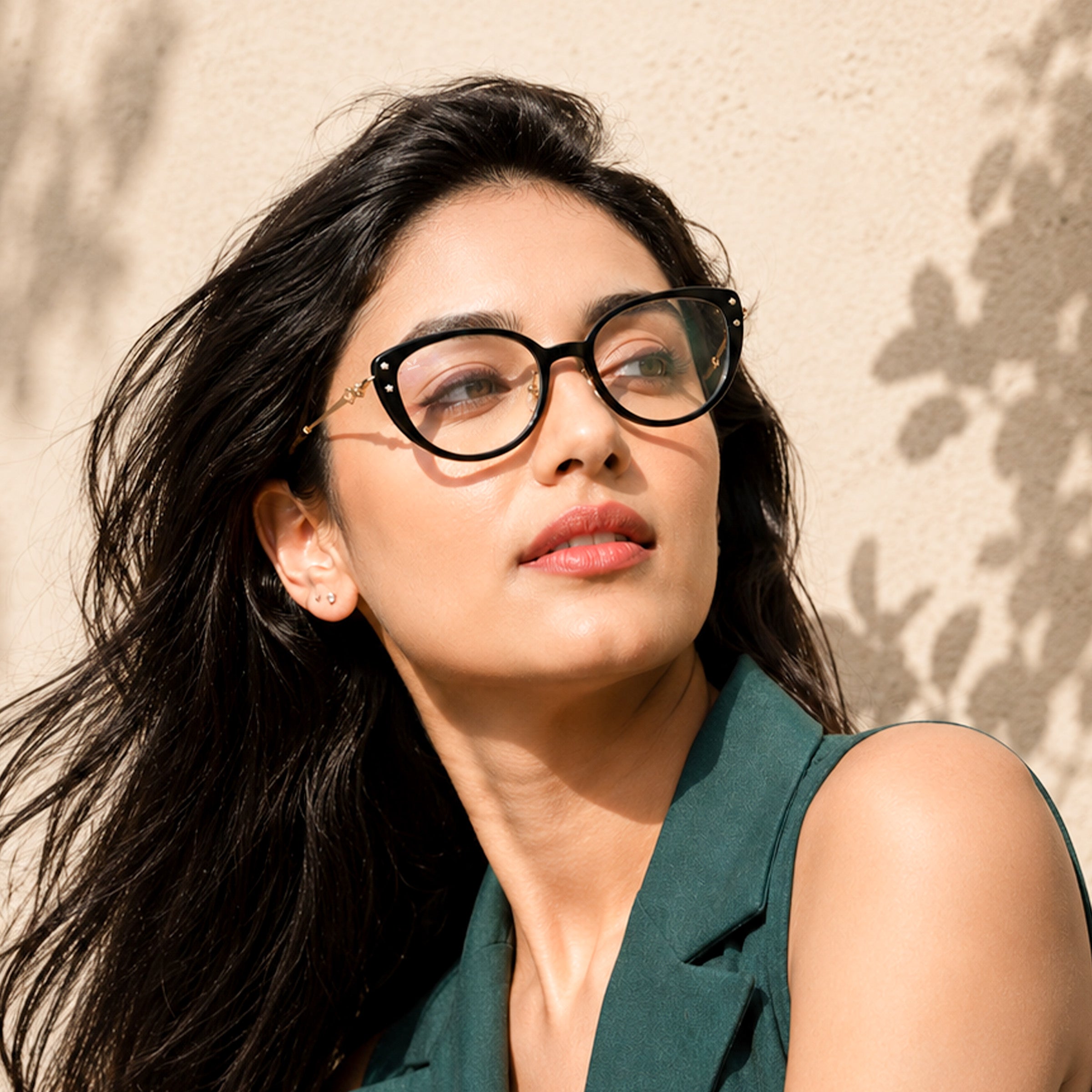 PERKEY Full Rim Soft Cat Eye Black Spectacle Frames For Women - OPTL0026-C1