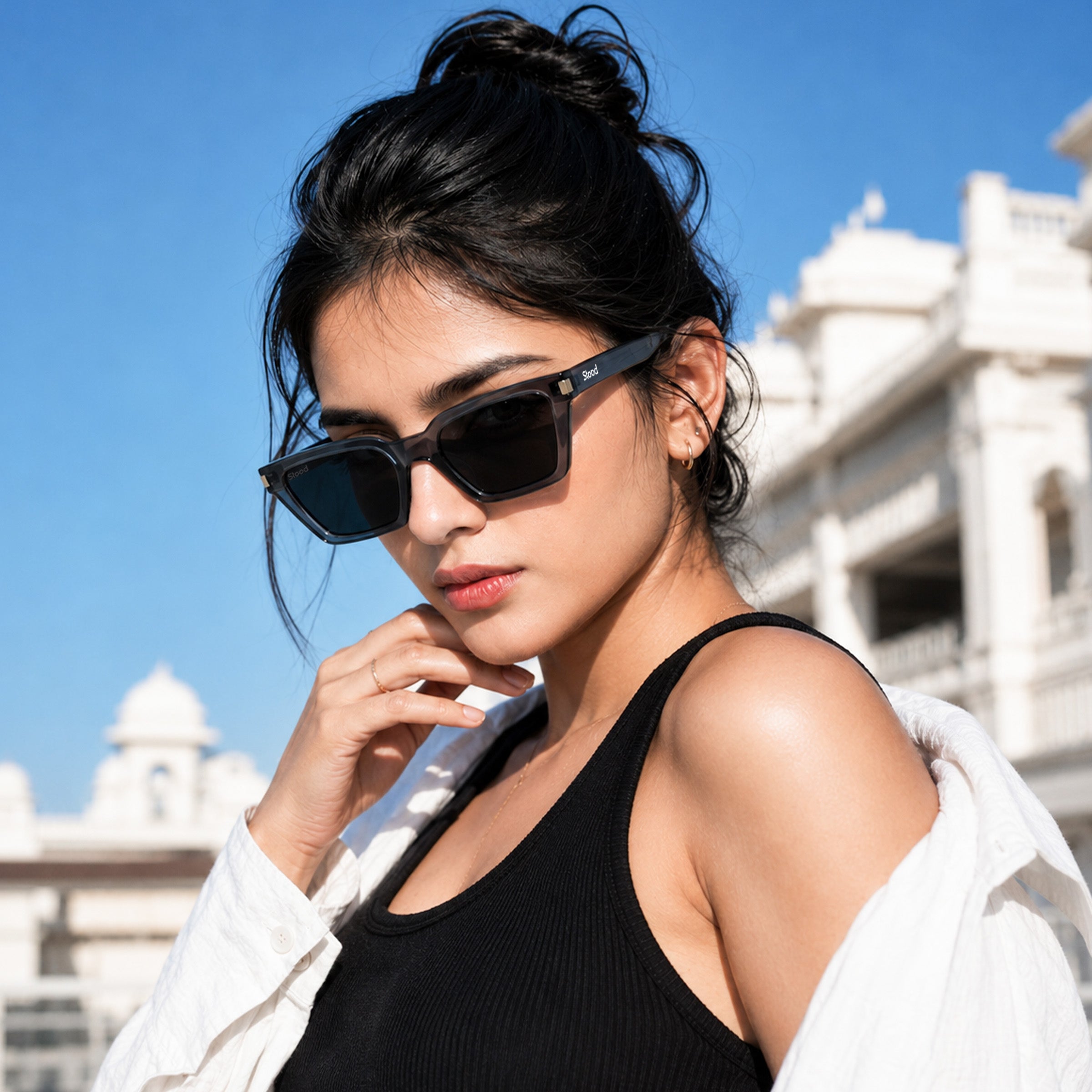 Stood Cat Eye Square Black UV Protection Chashma For Men & Women New Style – SG-STD0012-C2