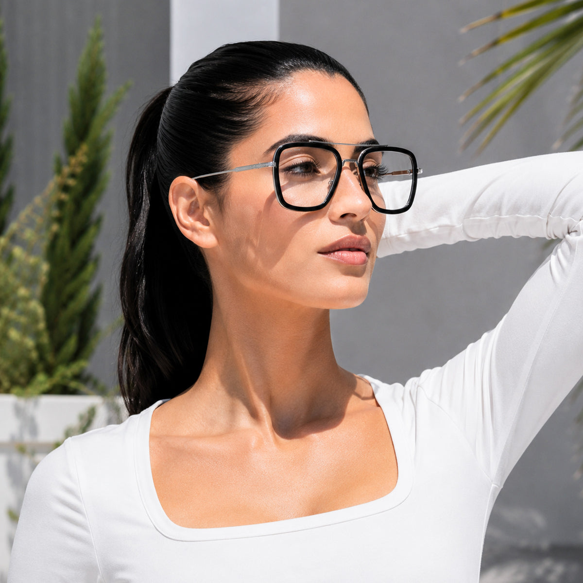 Royal Son Square Blue Ray Cut Men Women Sunglasses - CHI0075