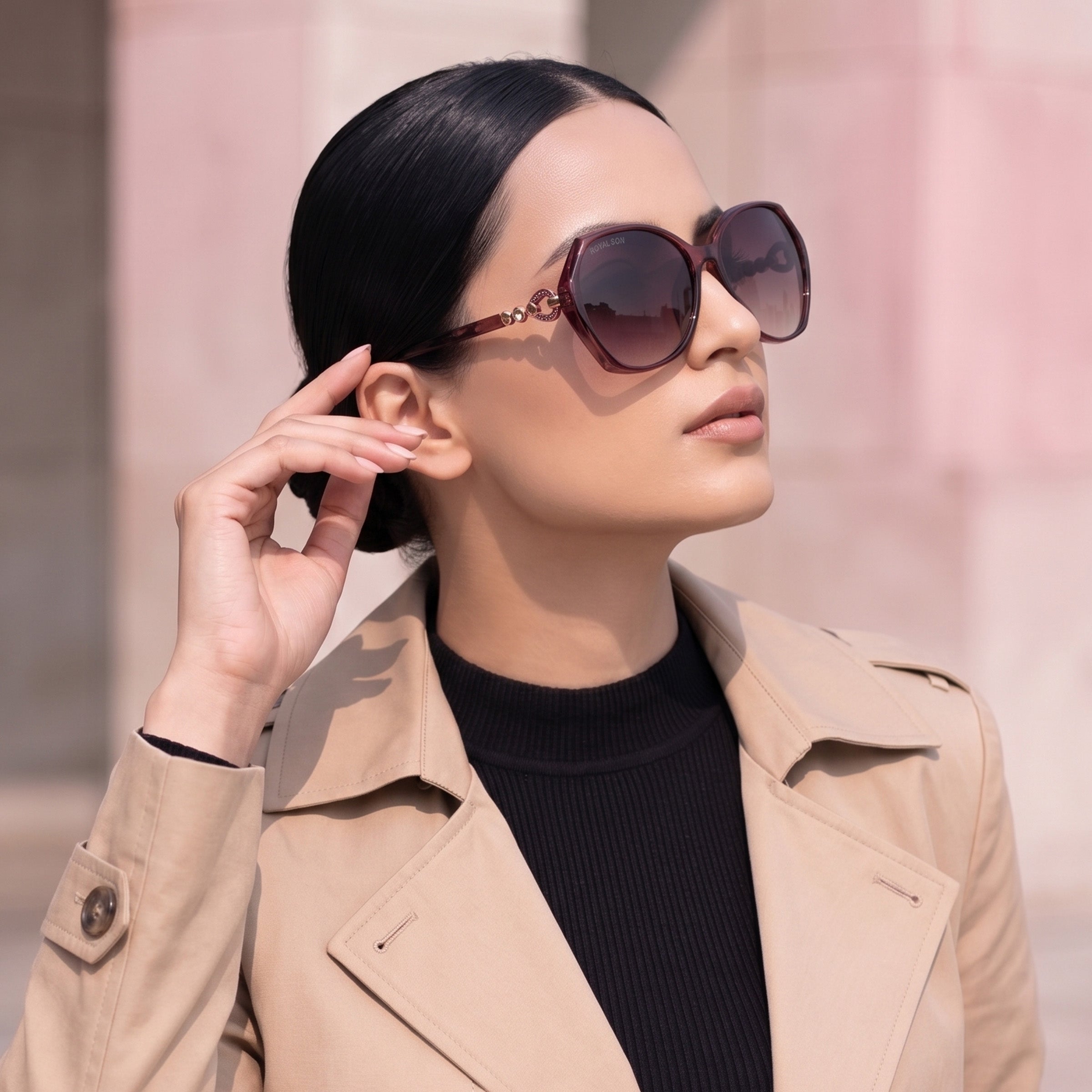 Royal Son Oversized Butterfly UV Protected Women Sunglasses - CHIWM00116-C4