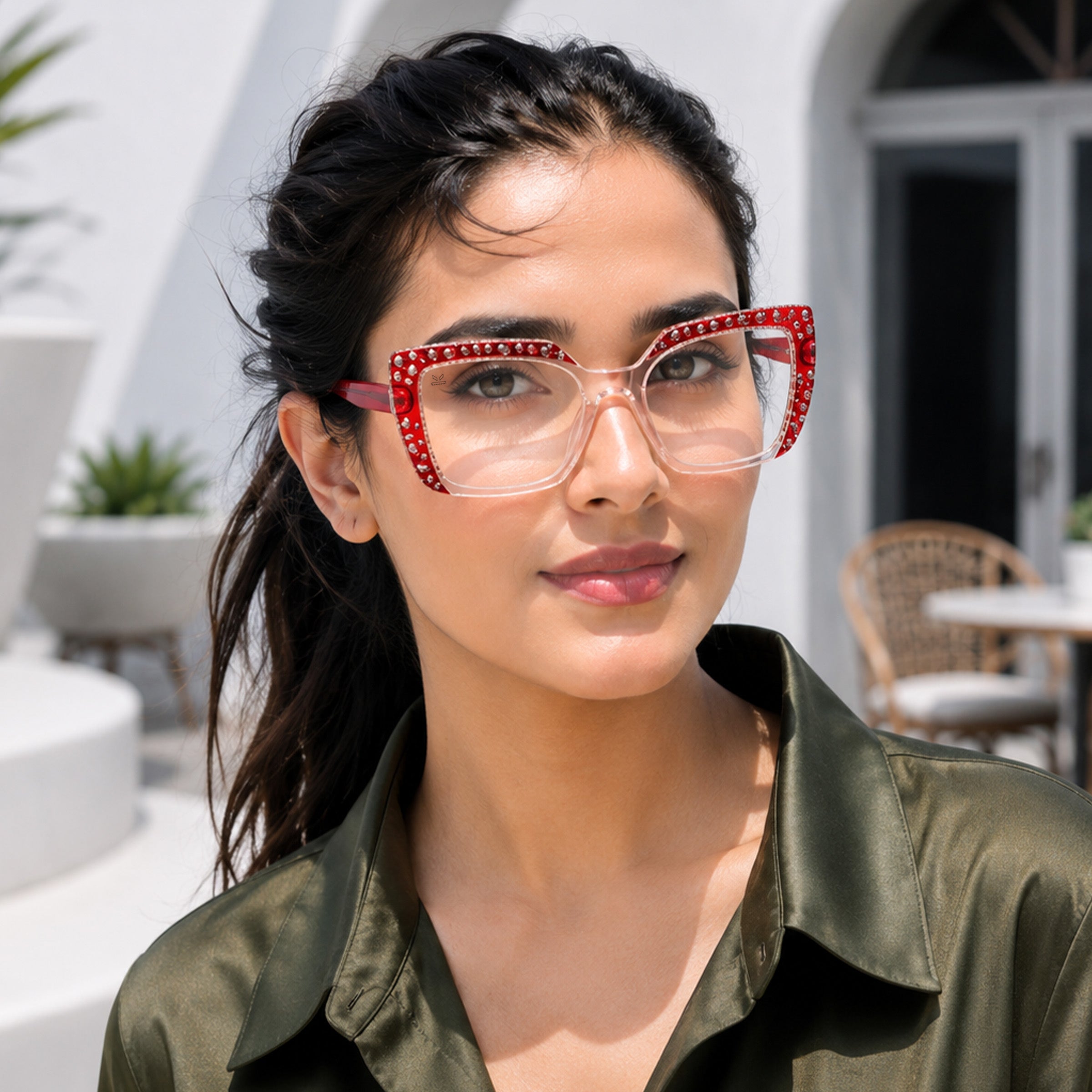PERKEY Square Full Rim Computer Glasses for Women - OPTL0020-C3