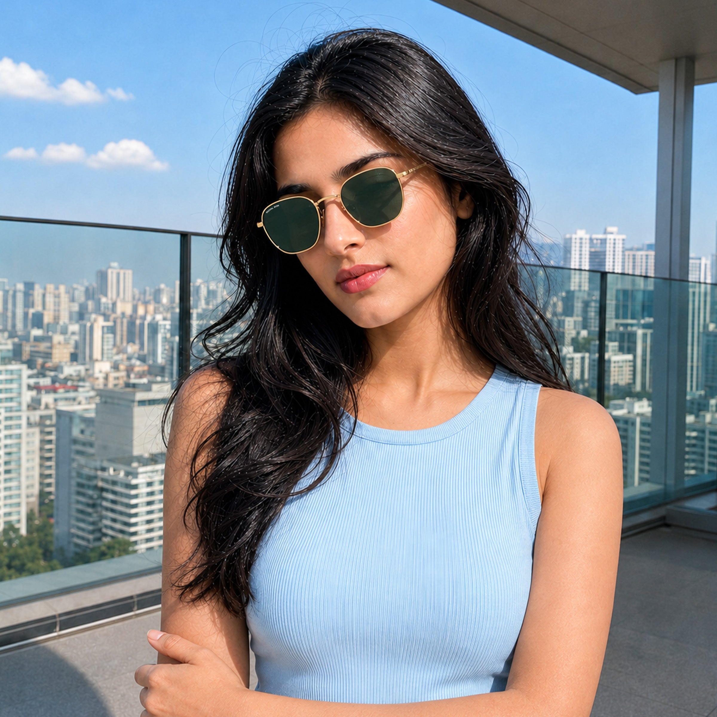 Royal Son Hexagonal Polarized Men Women Sunglasses - CHI00108-C7