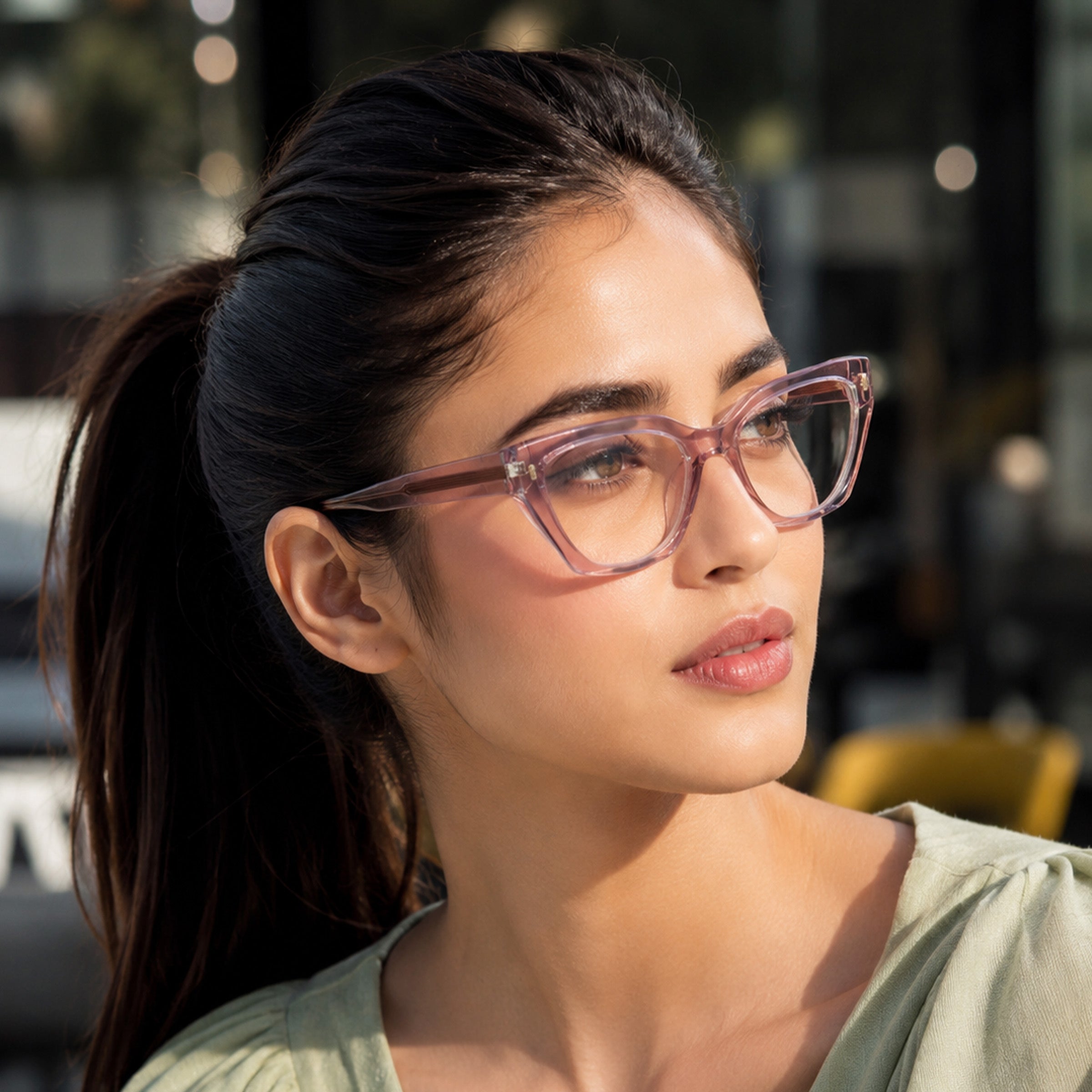 PERKEY Full Rim Cat Eye Blue Light Cut & Antiglare Computer Eyeglasses For Women - OPTL0017-C3