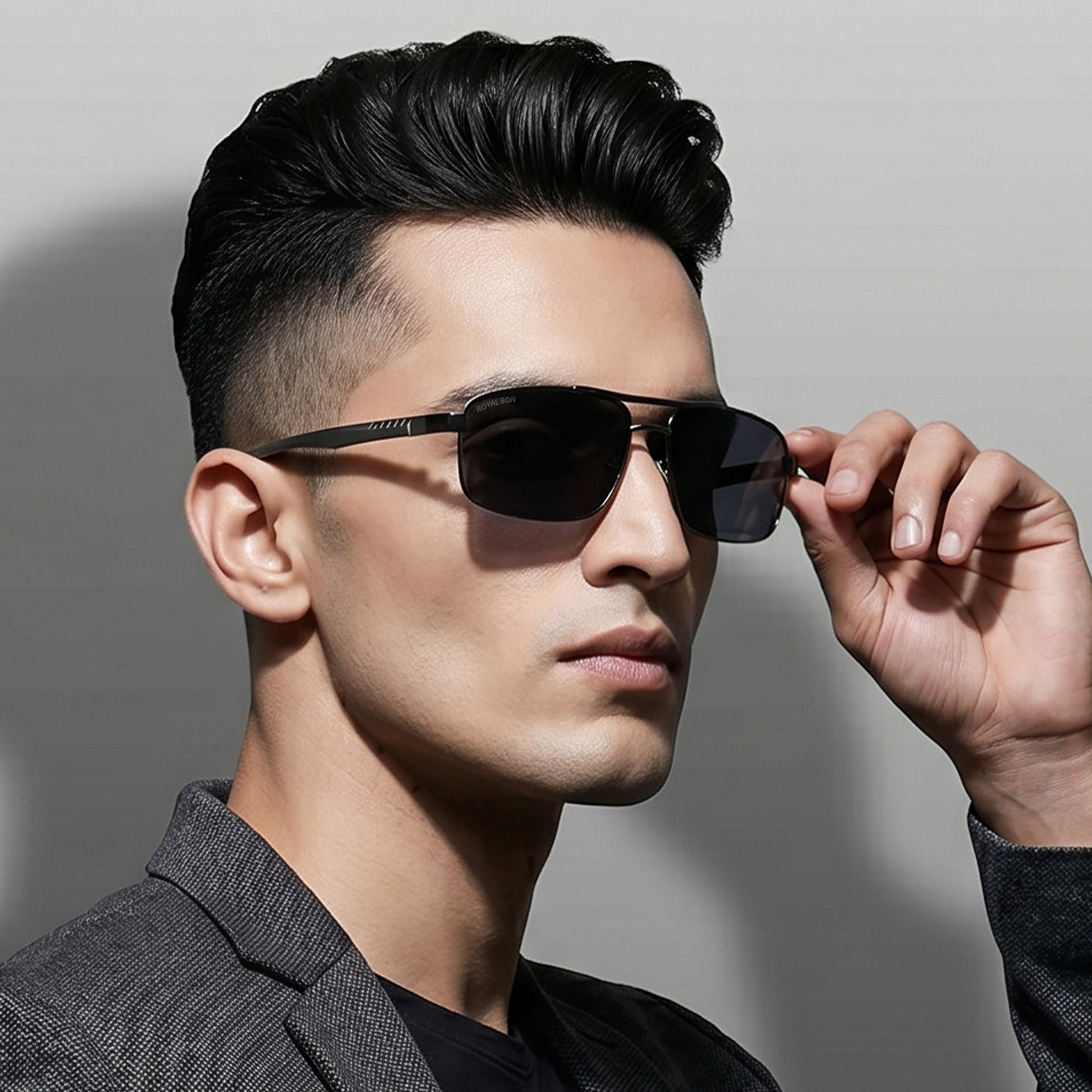 Royal Son Rectangular Polarized Men Sunglasses - CHI0085-C2