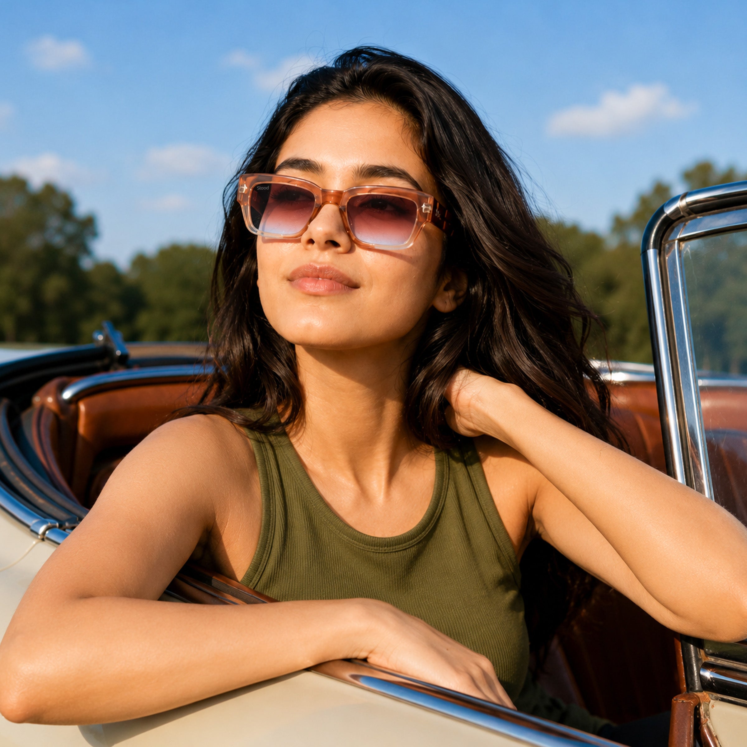 Stood Clear Rectangle UV Protected Sunglasses For Men & Women - SG-STD0037-C3