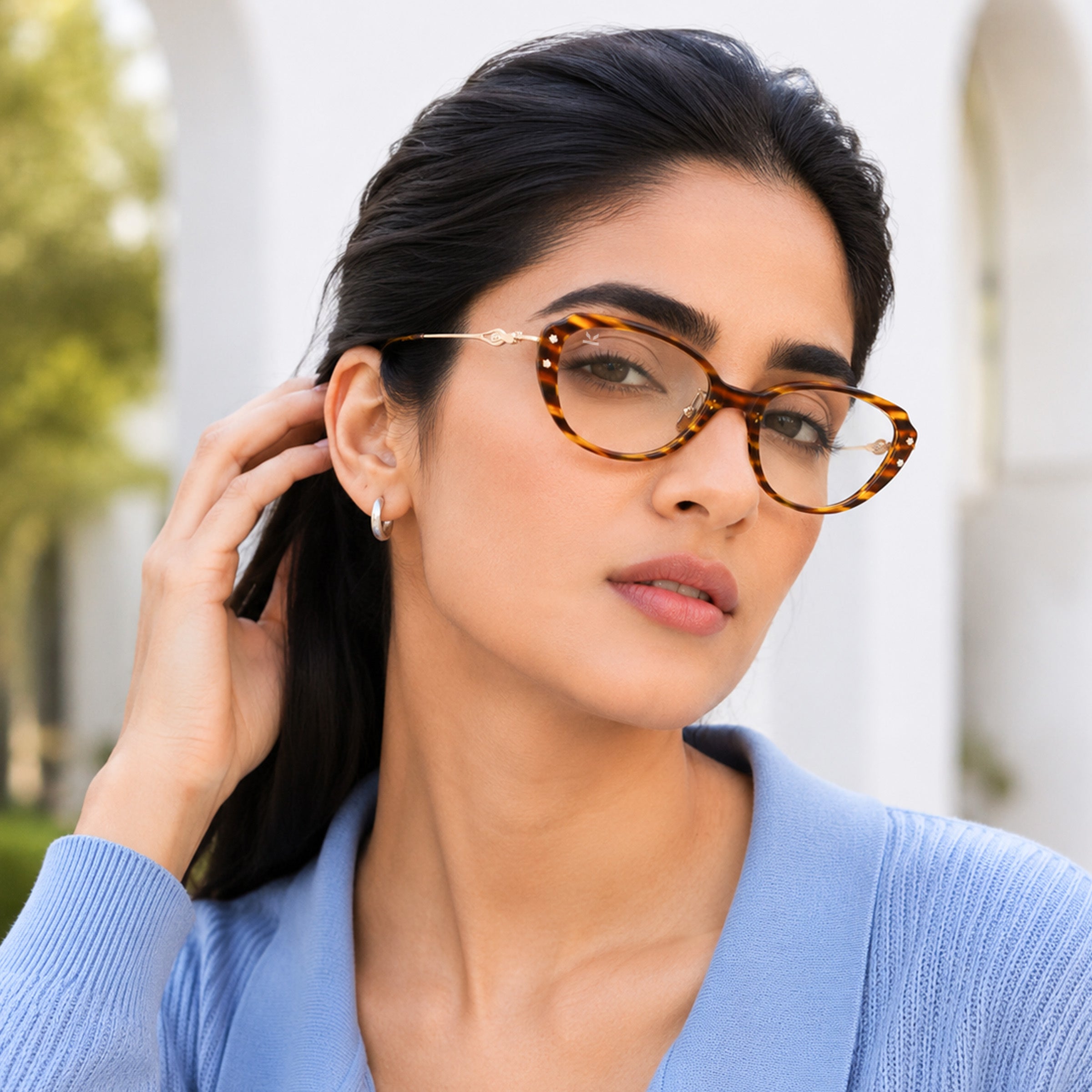 PERKEY Full Rim Oval Glossy Small Spectacles For Women - OPTL0025-C3