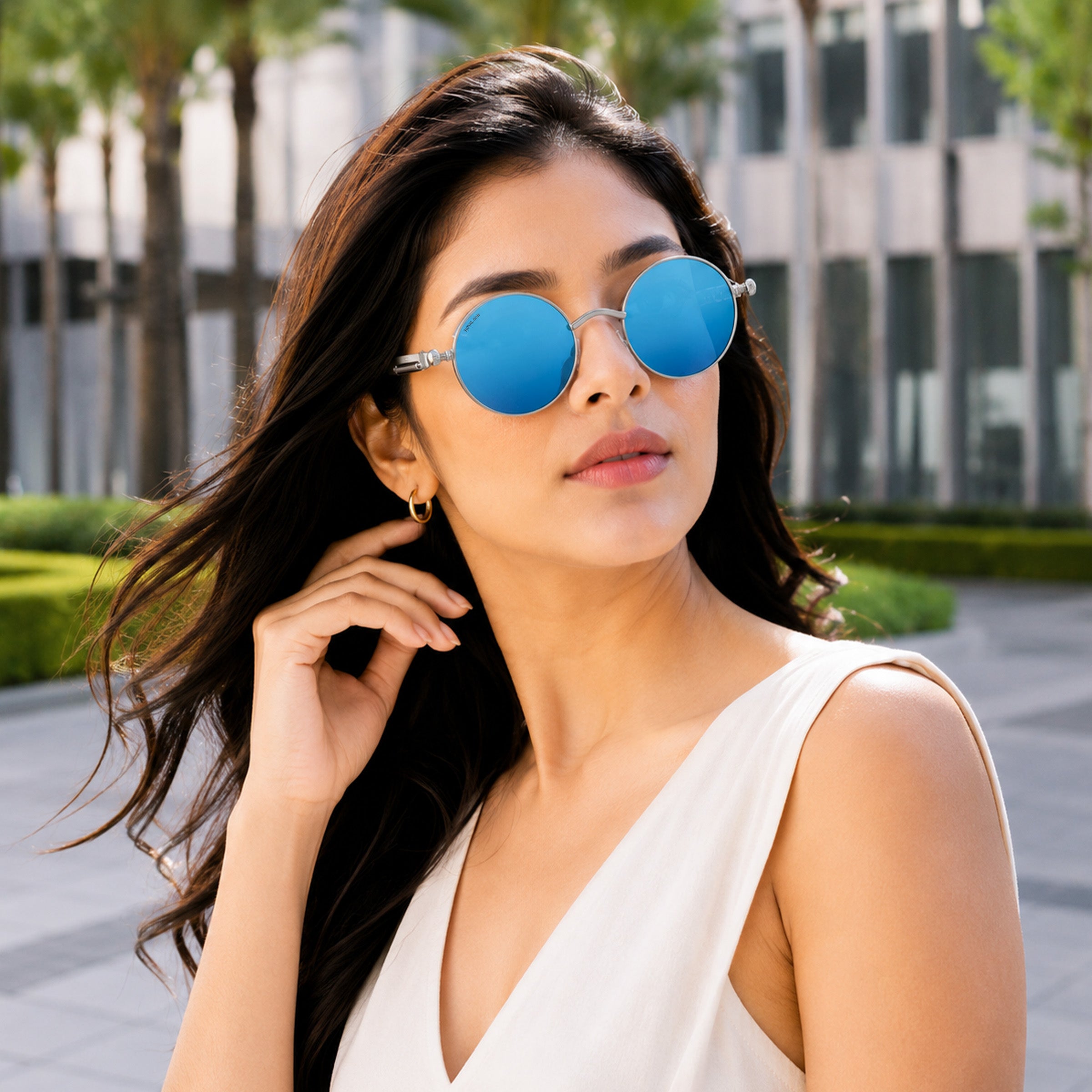 Royal Son Round Mirrored Men Women Sunglasses - CHI0084-C3