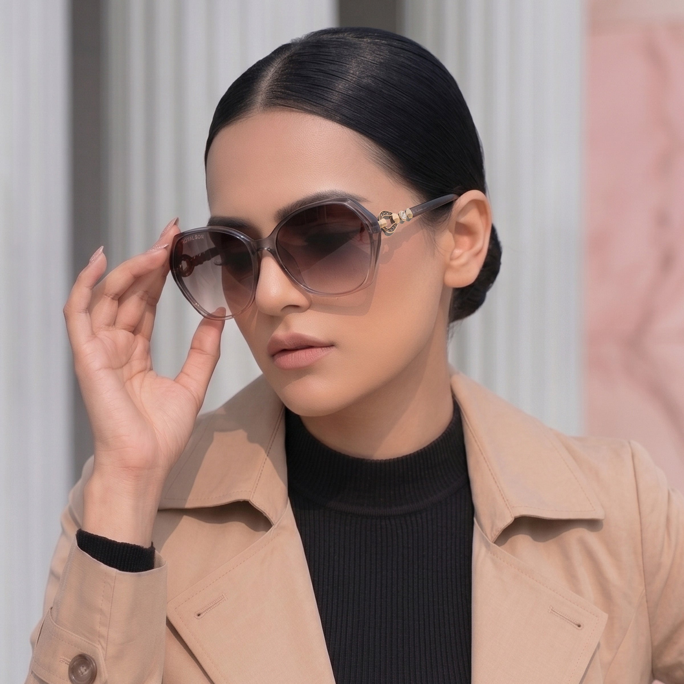 Royal Son Oversized Butterfly UV Protected Women Sunglasses - CHIWM00116-C3