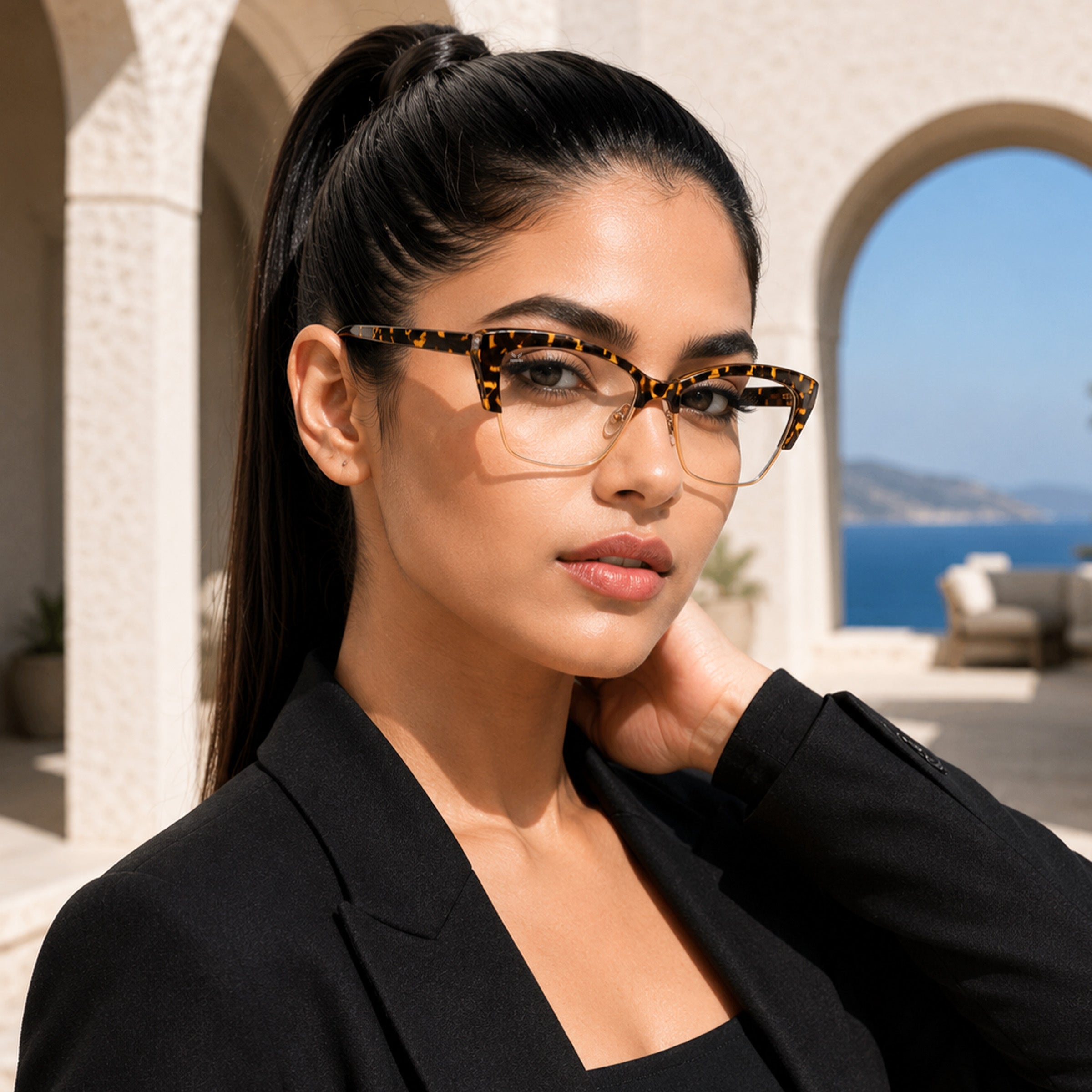 PERKEY Transparent Blue Light Spectacles Frame For Women - OPTL0015-C4