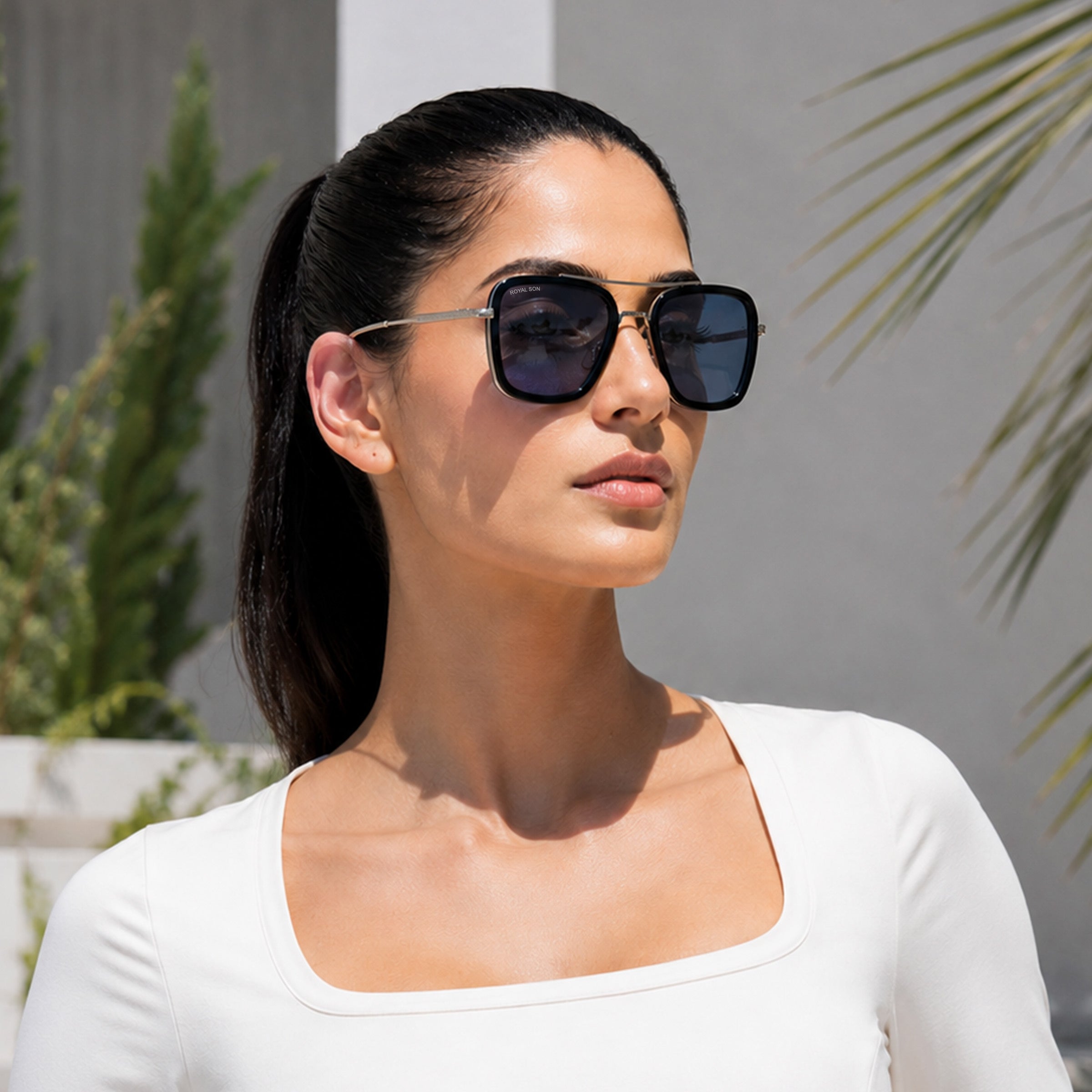 Royal Son Square UV Protected Men Women Sunglasses - CHI0074