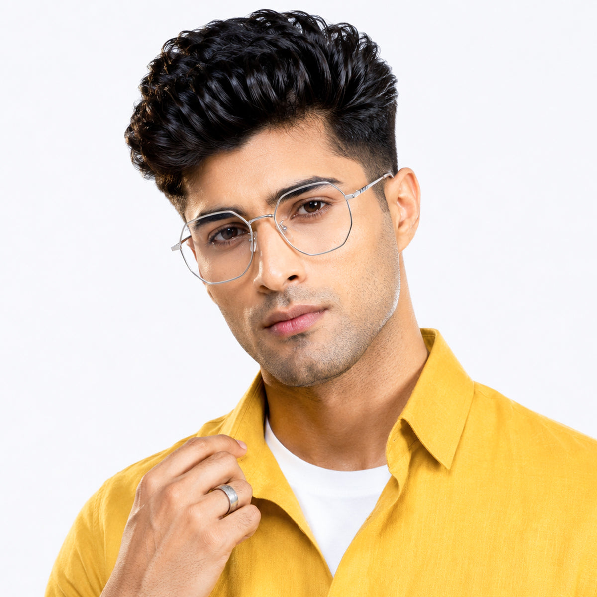 Royal Son Hexagonal Blue Ray Cut Men Women Eye Glasses - SF0019-C3