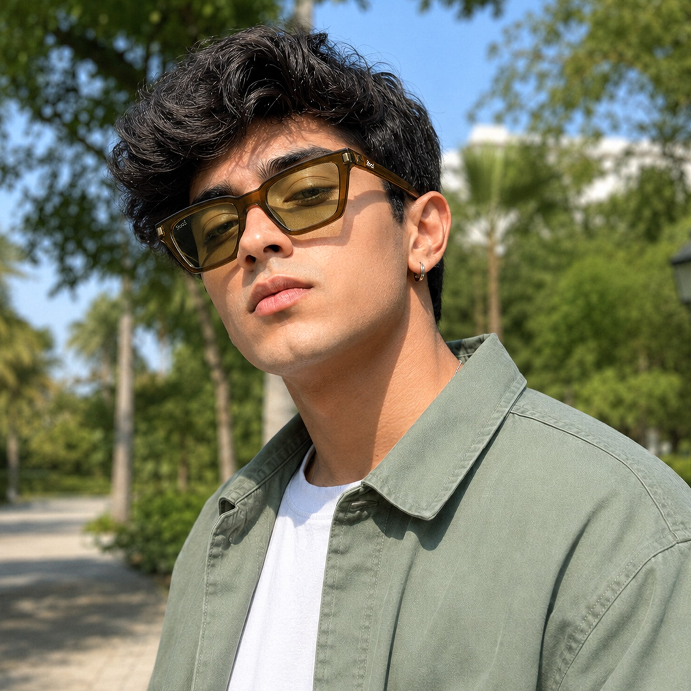 Stood Cat Eye Square Green UV Protection Goggles For Men & Women Sunglasses – SG-STD0012-C3