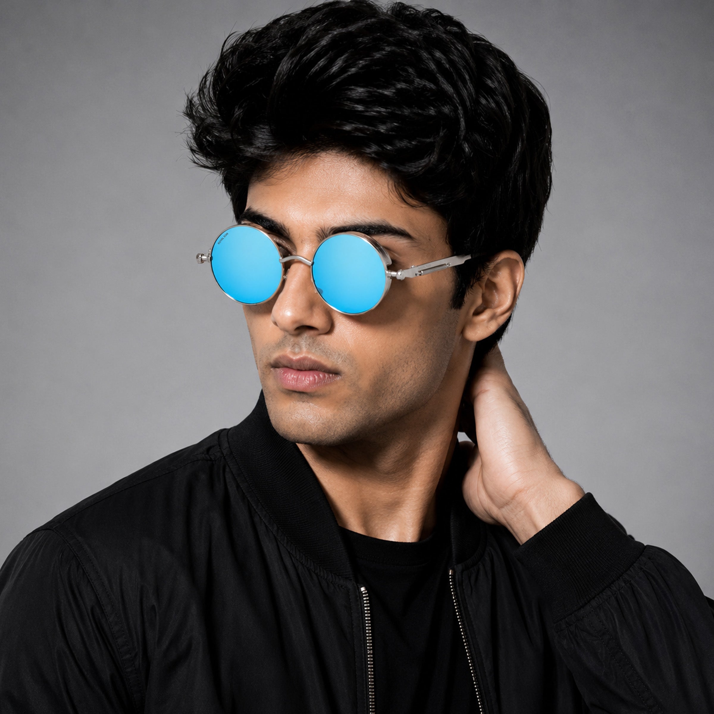 Royal Son Round Mirrored Men Women Sunglasses - CHI0084-C3