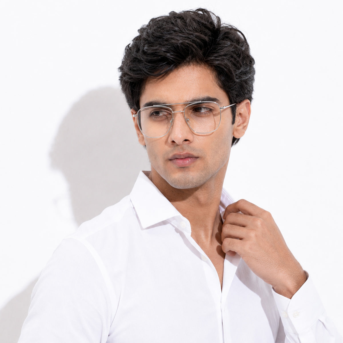 ROYAL SON Retro Square Spectacle Frame For Men And Women (RS0024SF|50|Transparent Lens)