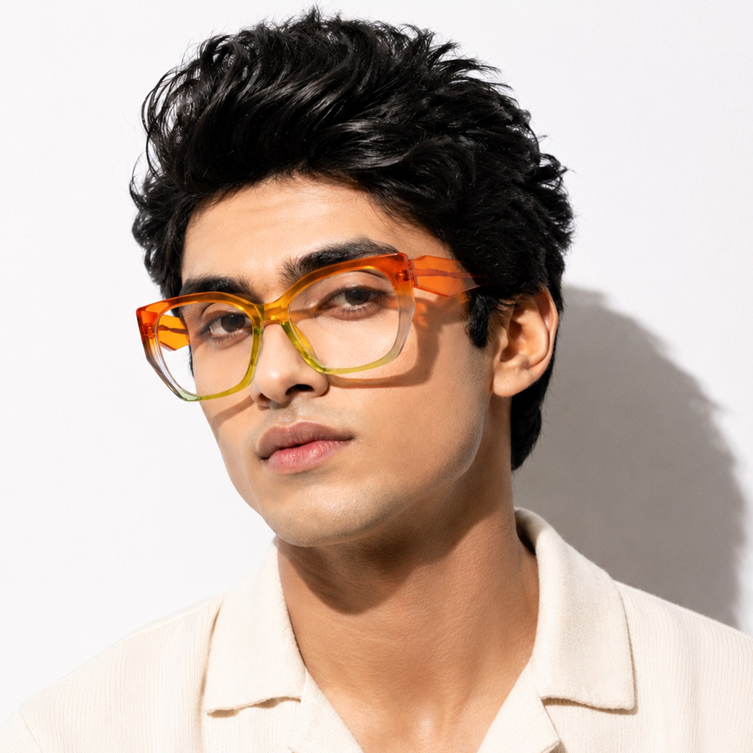 PERKEY Full Rim Cat Eye-Oversized Transparent Computer Blue Cut Spectacles Frames Men Women - OPTL0012-C5