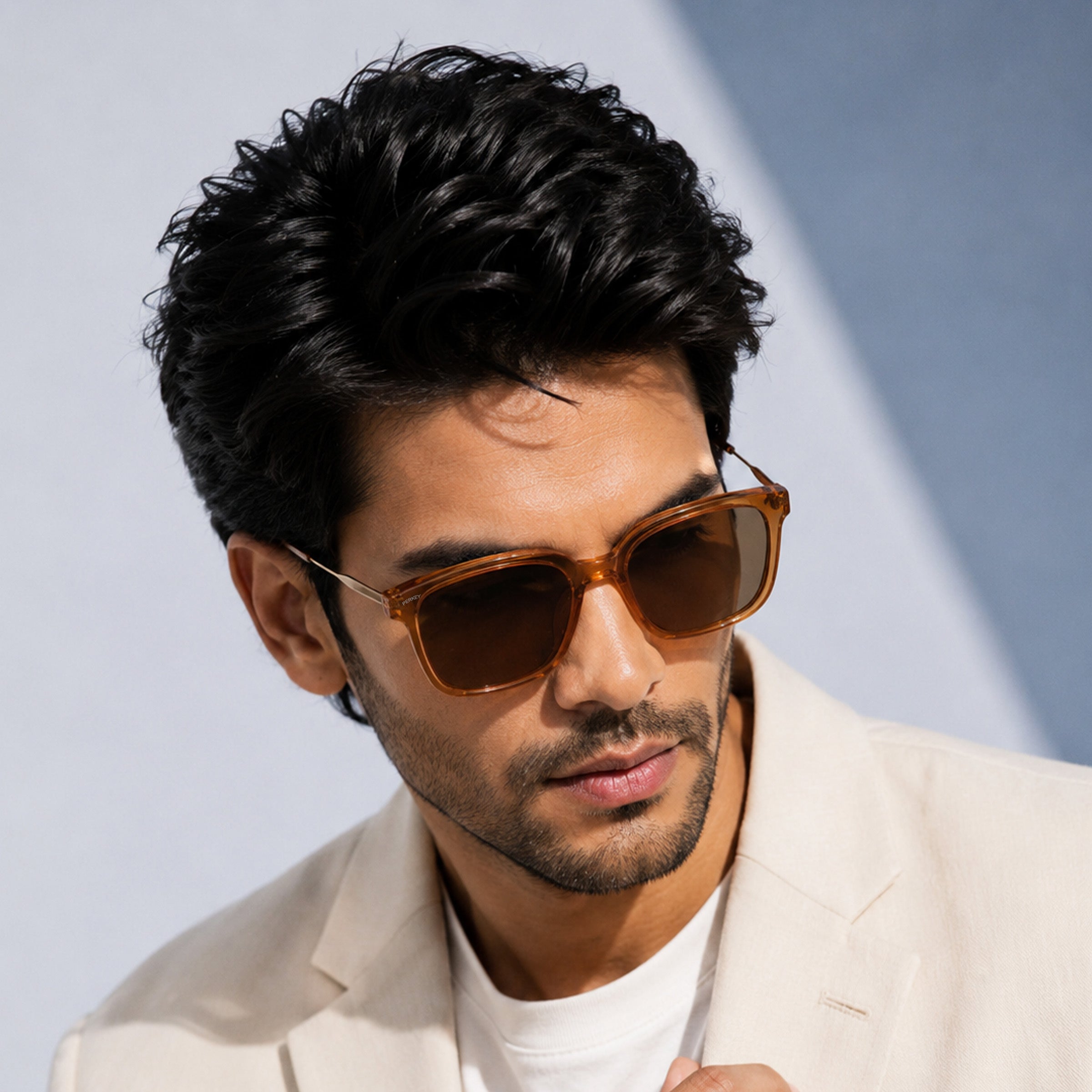 PERKEY Square-Oversized Stylish Sunglasses Men Women - PRKY0013-C4