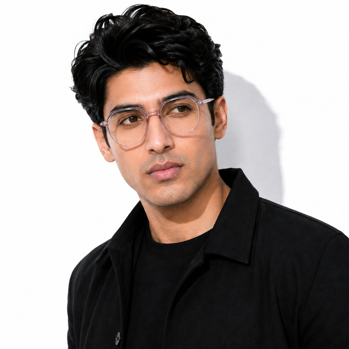 Royal Son Hexagon Blue Light Blocking Stylish White Spectacles For Men Women - SF0025-C6