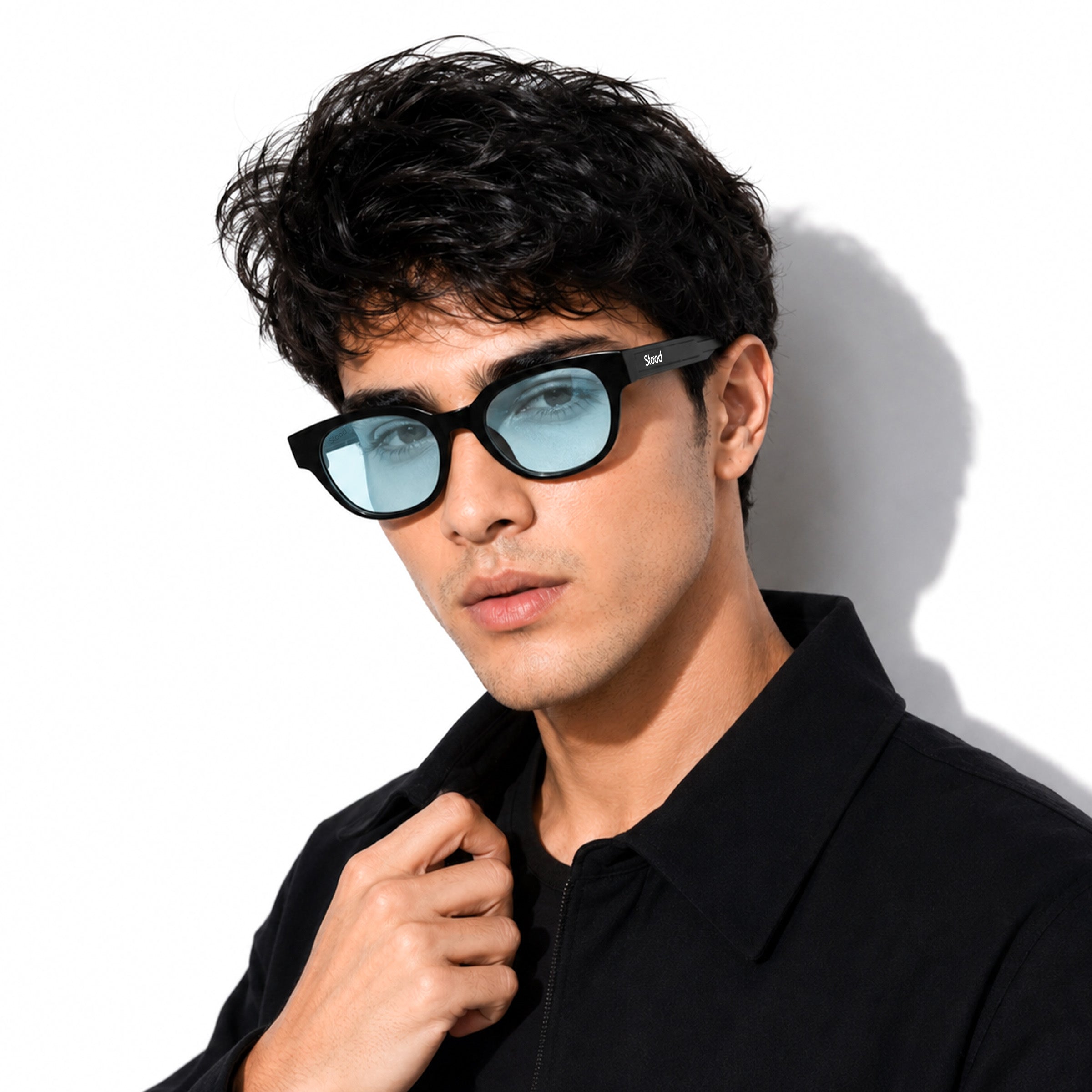 Stood Blue Square UV Protected Sunglasses For Men & Women - SG-STD0034-C2