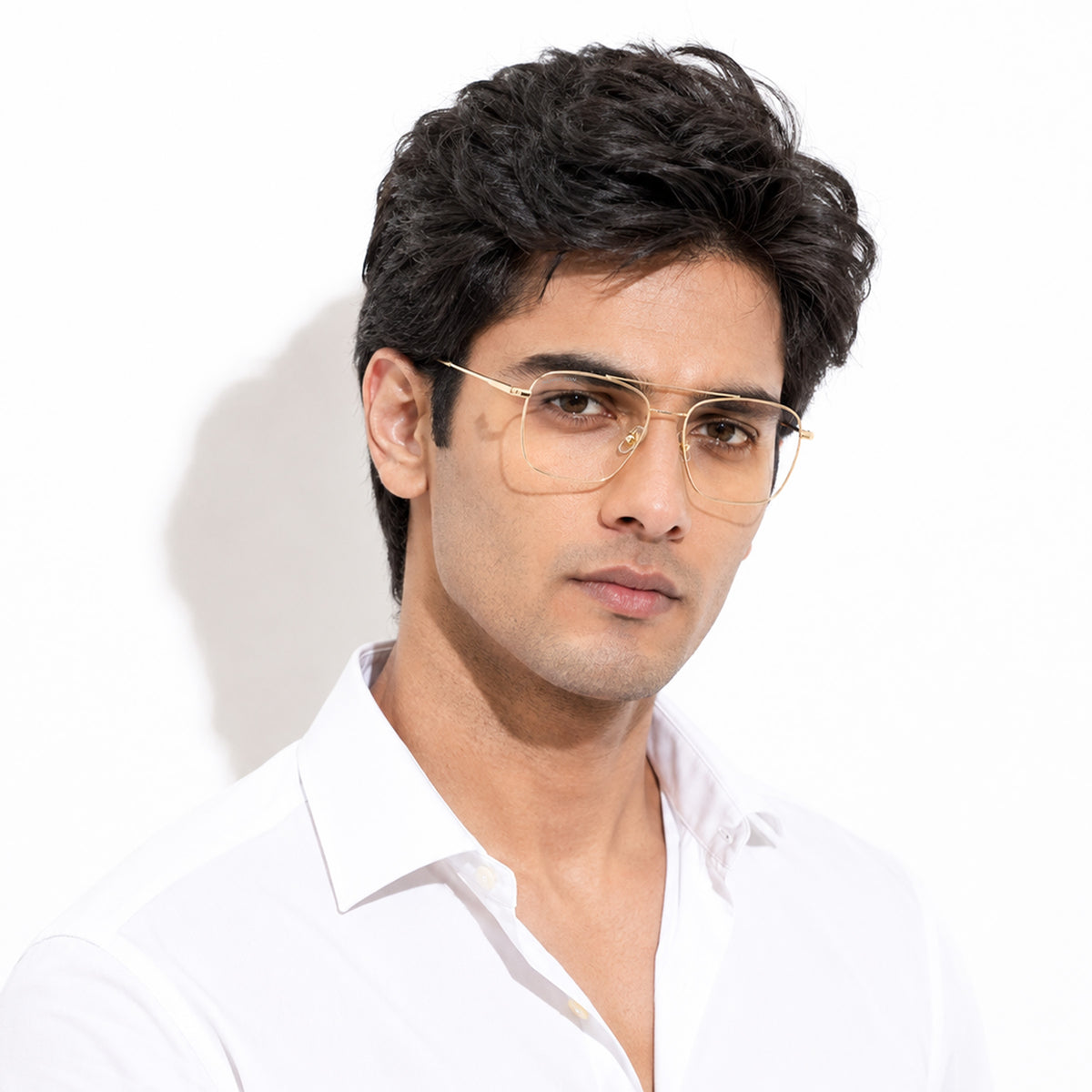 ROYAL SON Retro Square Spectacle Frame For Men And Women (RS0022SF|50|Transparent Lens)
