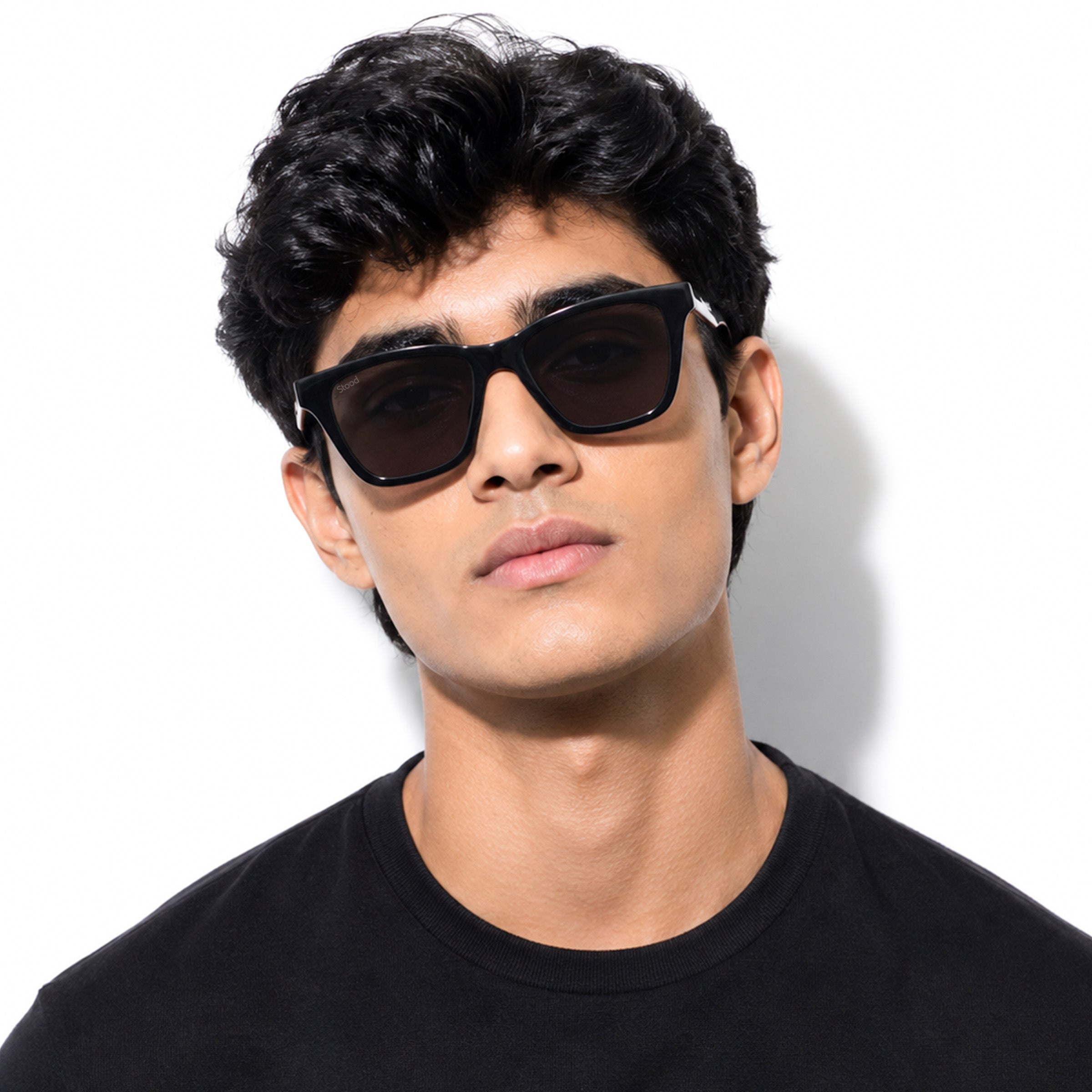 Stood Black Square UV Protected Sunglasses For Men & Women - SG-STD0033-C1