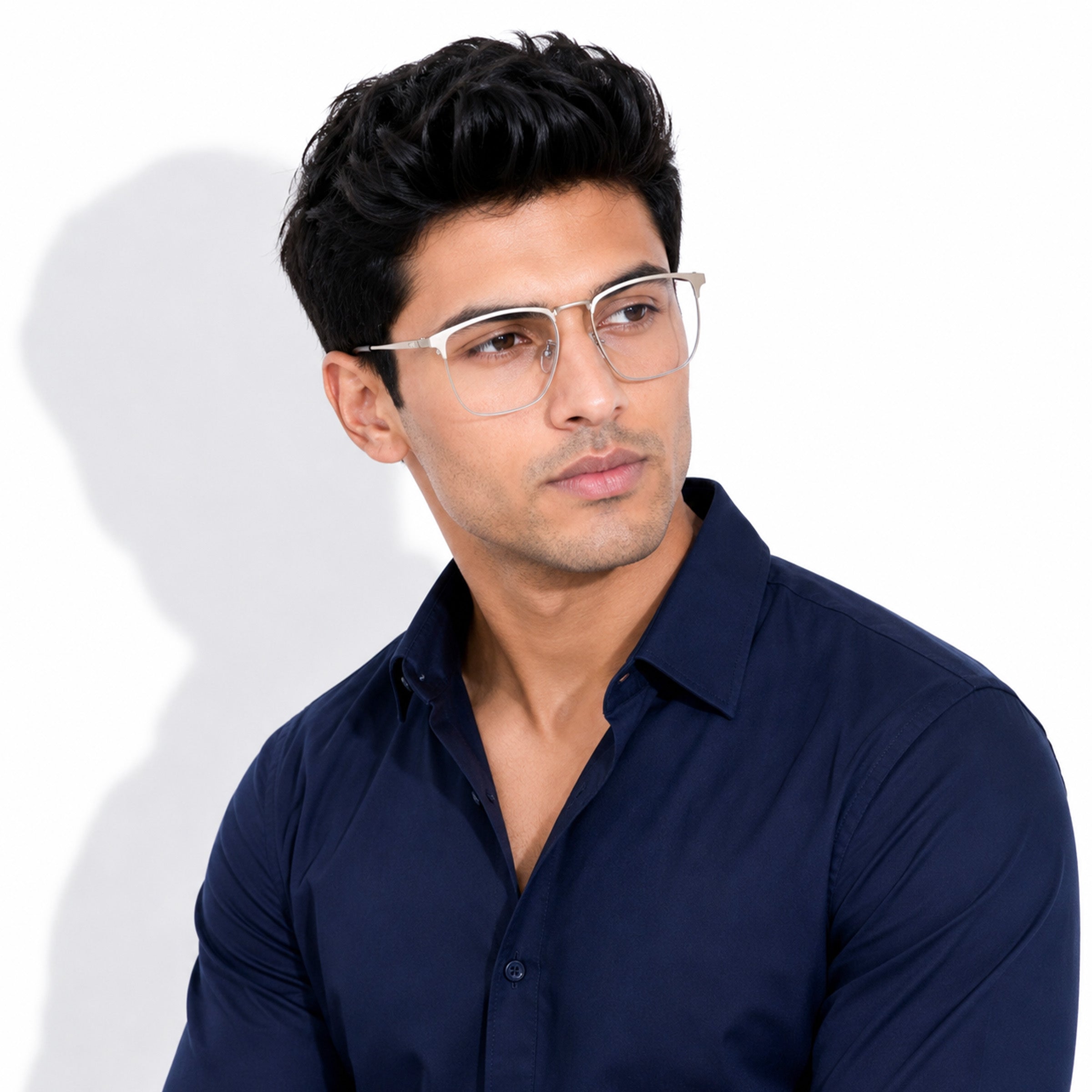 Royal Son Square Matte Silver Computer Glasses  Men Women - SF0086-C3