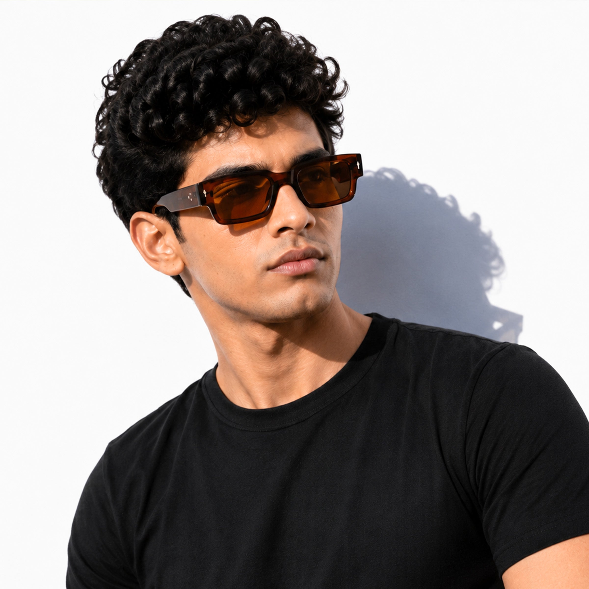 Stood Narrow Square Brown UV Protection Sunglasses For Men & Women Stylish – SG-STD0014-C5