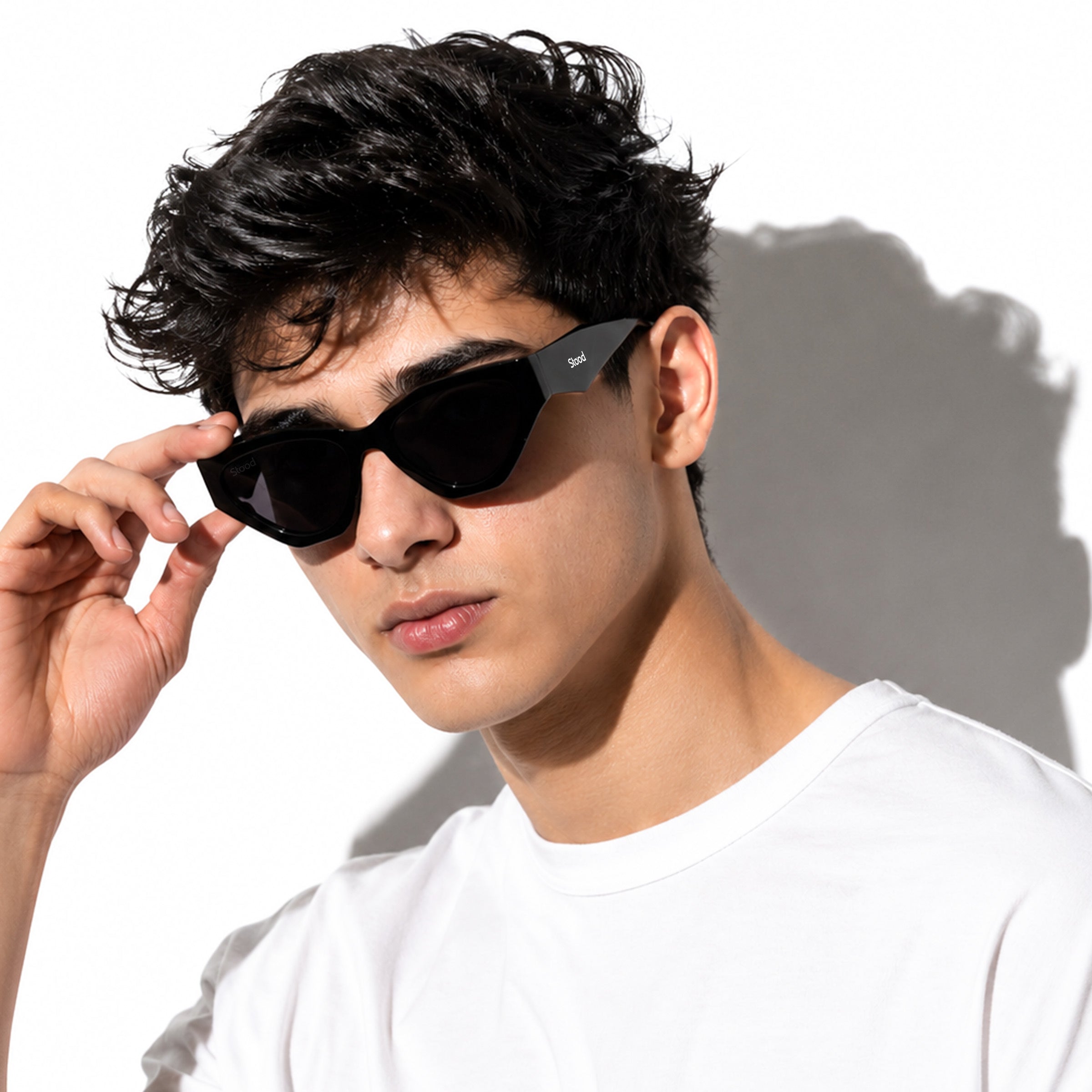 Stood Black Cat-Eye UV Protected Sunglasses For Men & Women - SG-STD0035-C1