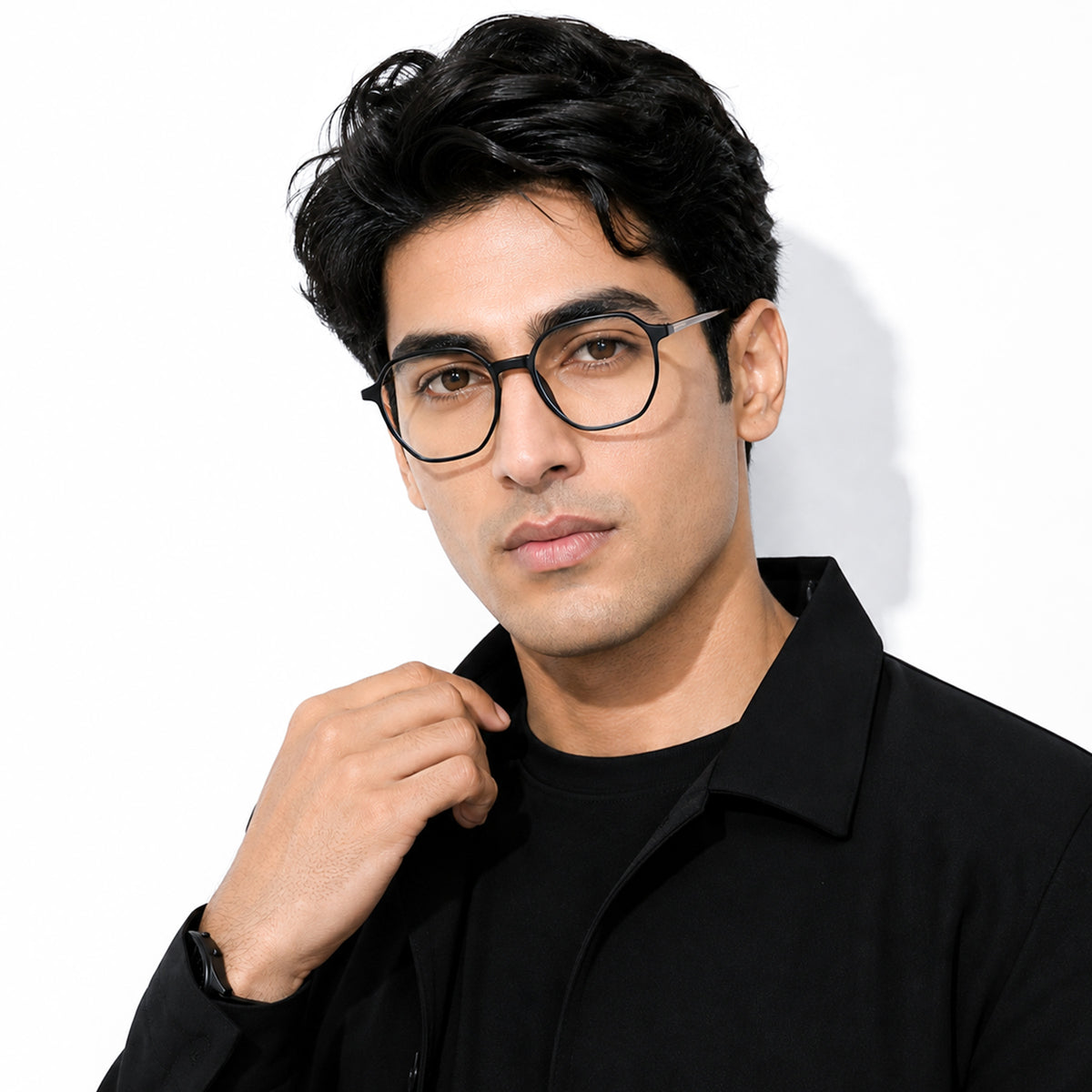 Royal Son Polygon Blue Ray Cut Transparent Eye glasses For Men Women - SF0025-C1