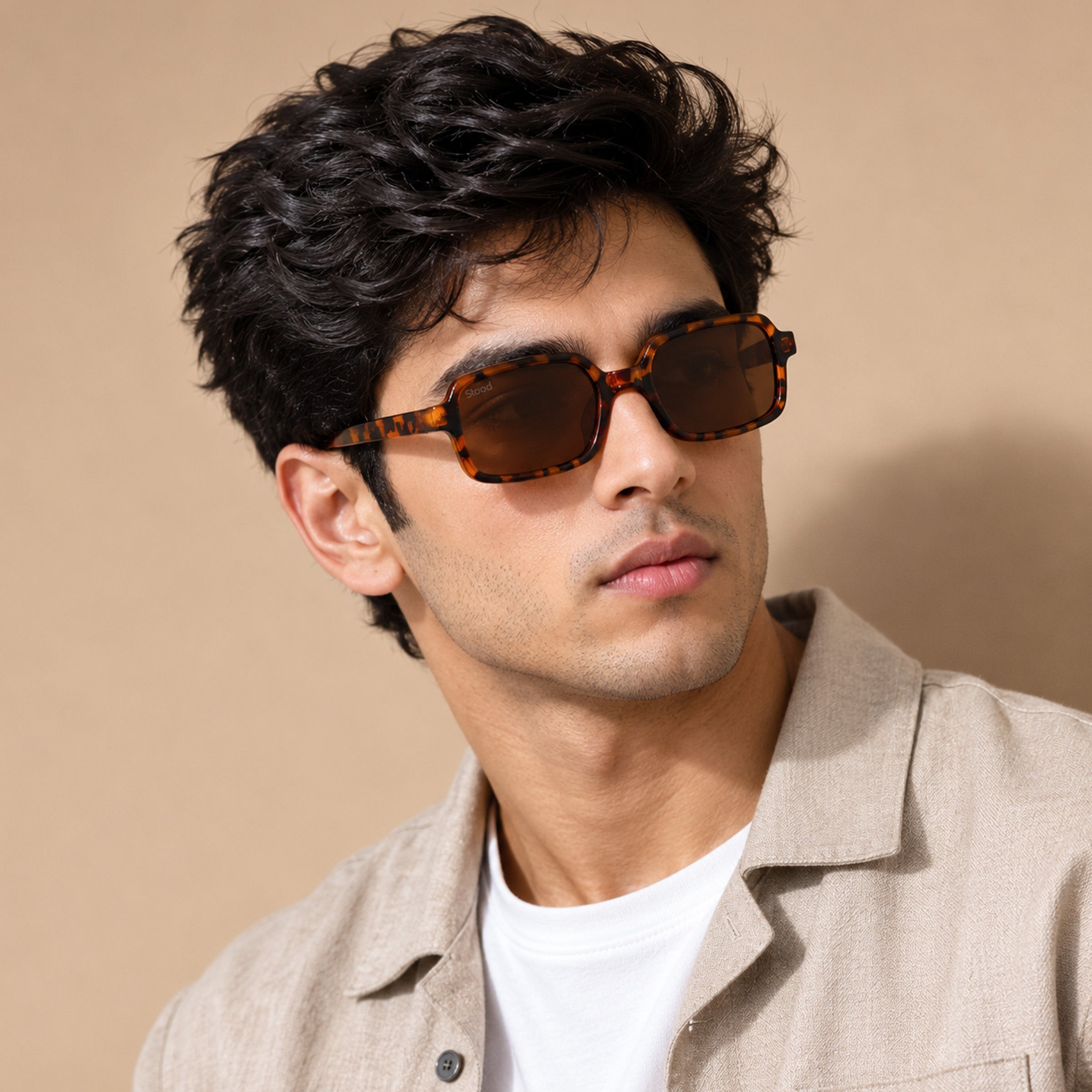 Stood Retro Square Brown UV Protection Goggles For Men & Women Sunglasses – SG-STD0018-C3