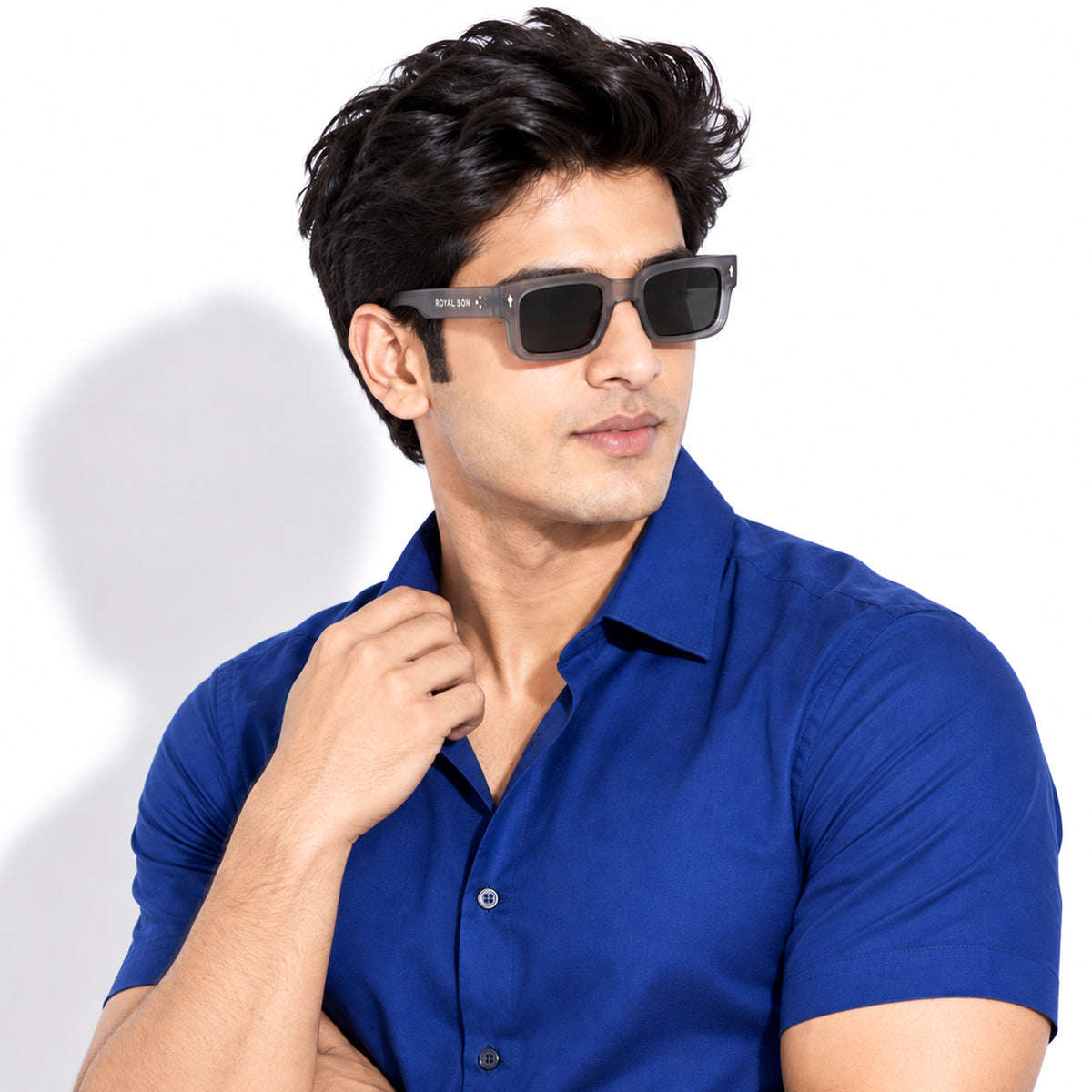 Royal Son Polarized Square Black Lens UV Protection Sunglasses for Men & Women - SG-RS1115-C2