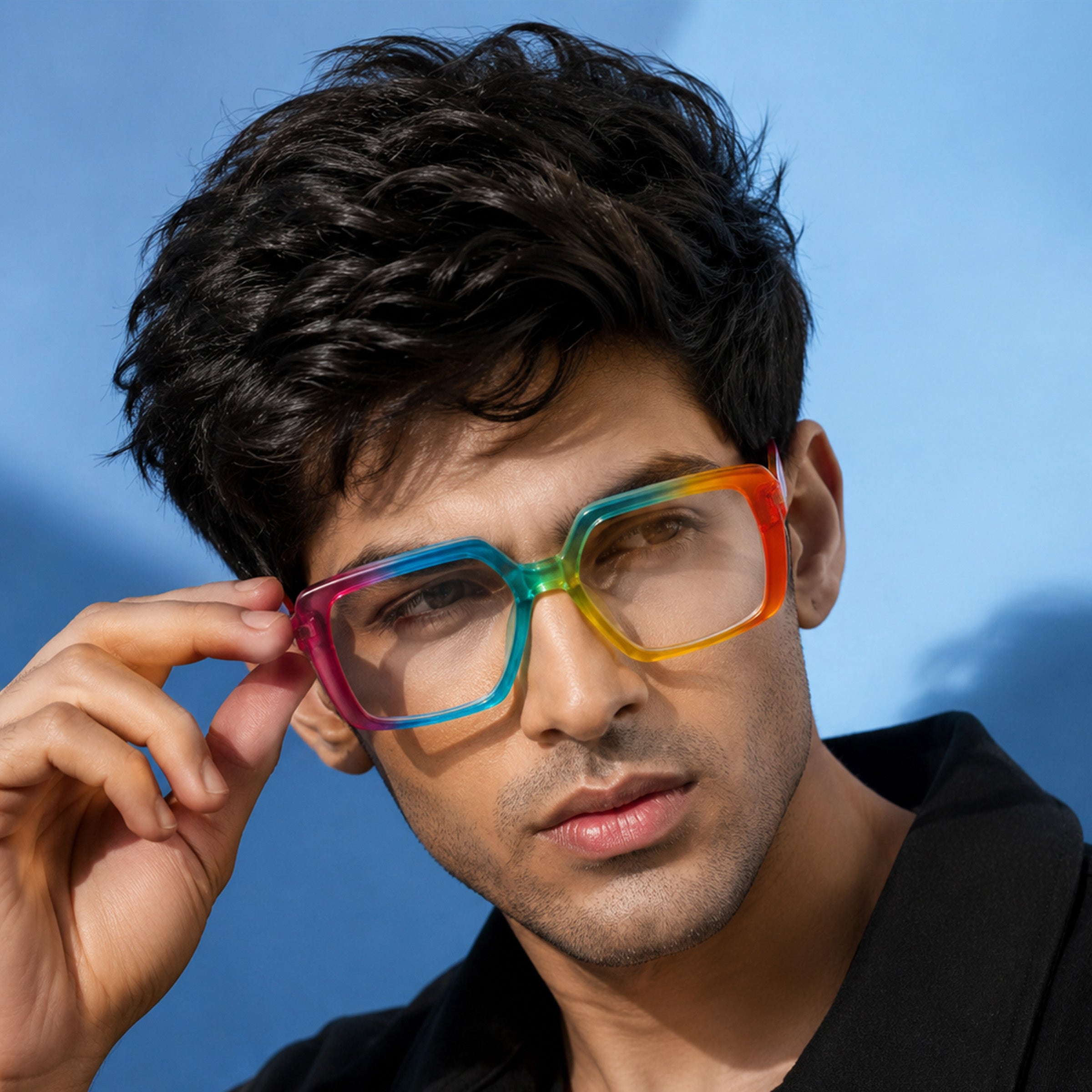 PERKEY Full Rim Square-Oversized Blue Light Blocking glasses Spectacles Frames Men Women - OPTL007-C3