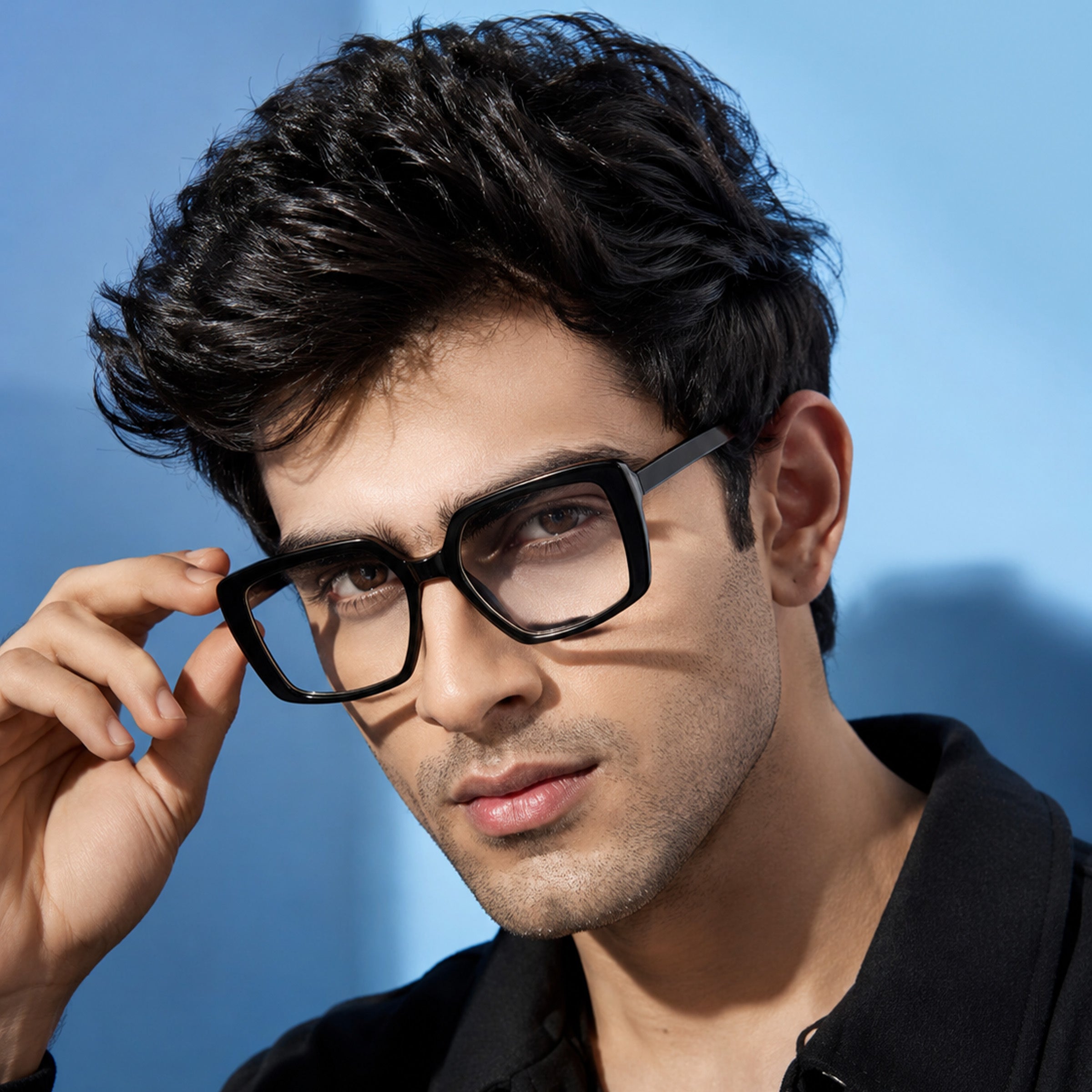 PERKEY Full Rim Square-Oversized Computer Glasses For Eye Protection Spectacles Frames Men Women - OPTL007-C1