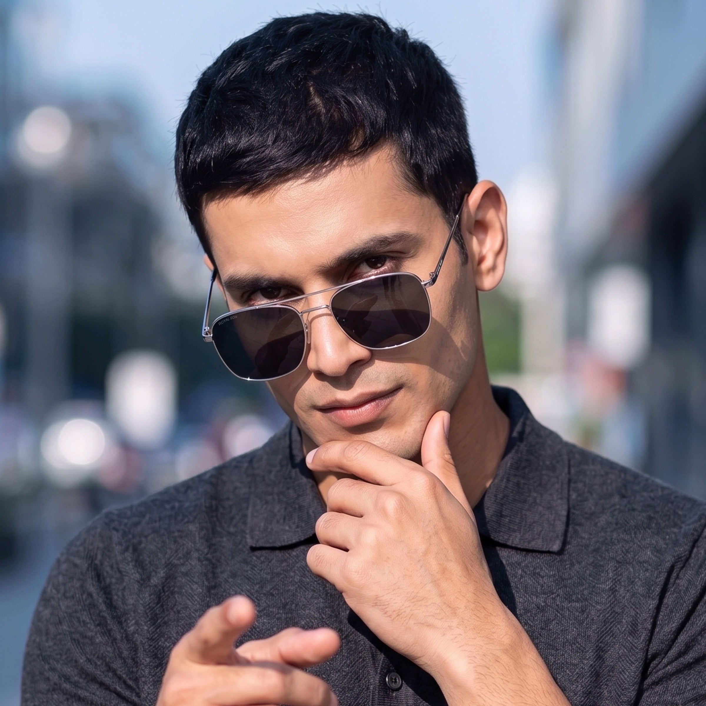 ROYAL SON UV Protected Square Sunglasses For Men And Women - RS0038AV