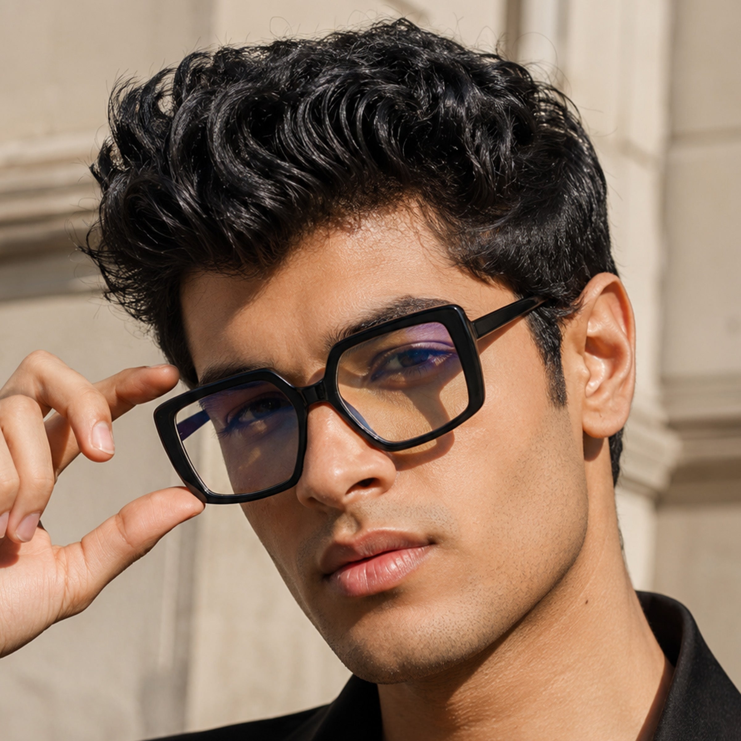 PERKEY Full Rim Square-Oversized Computer Glasses For Eye Protection Spectacles Frames Men Women - OPTL007-C1