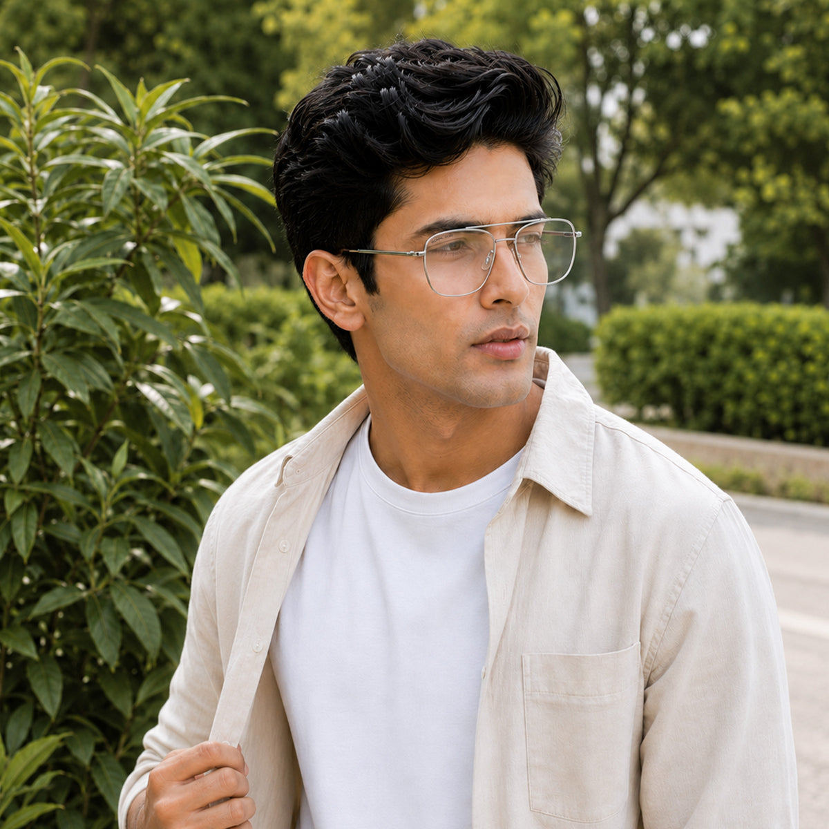 ROYAL SON Retro Square Spectacle Frame For Men And Women (RS0024SF|50|Transparent Lens)