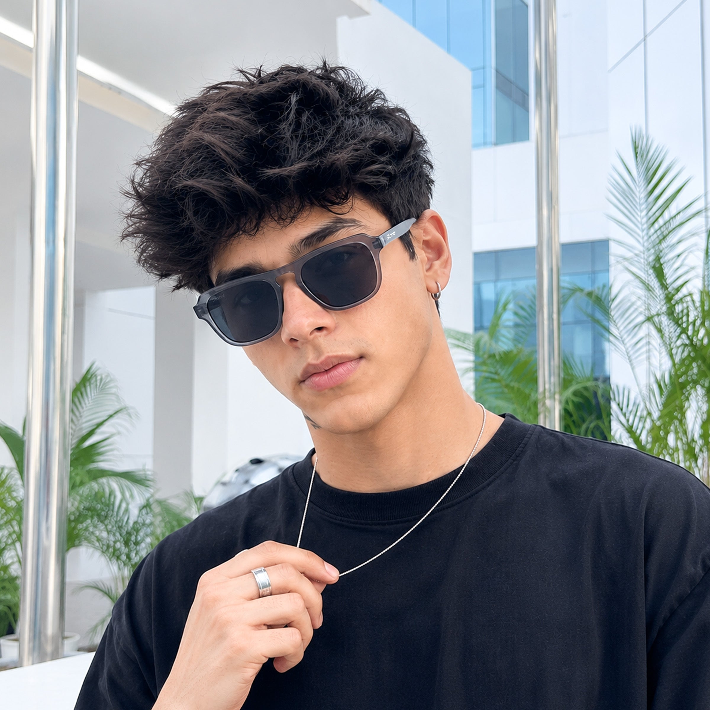 Stood Retro Square Black UV Protection Chashma For Men & Women New Style – SG-STD0024-C2