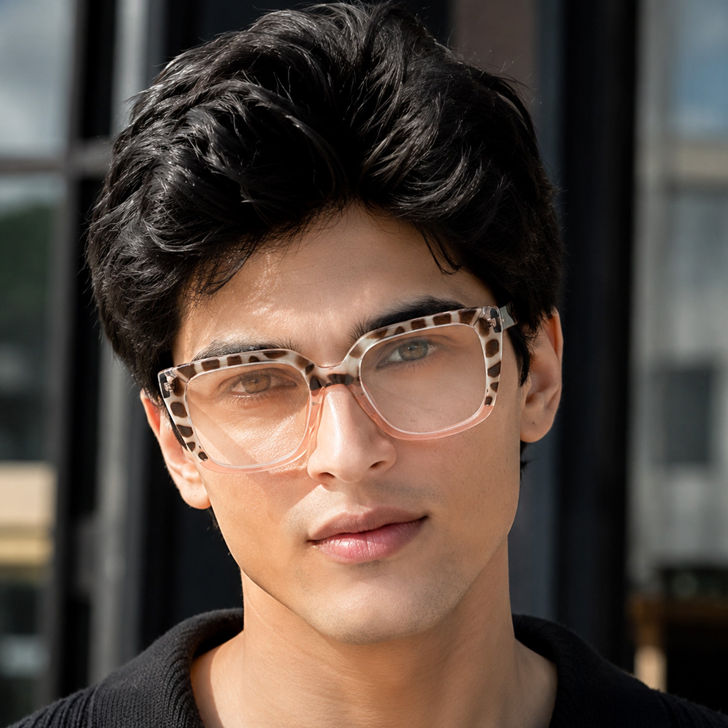 PERKEY Full Rim Square-Oversized Transparent Computer Glasses Men Women - OPTL002-C2
